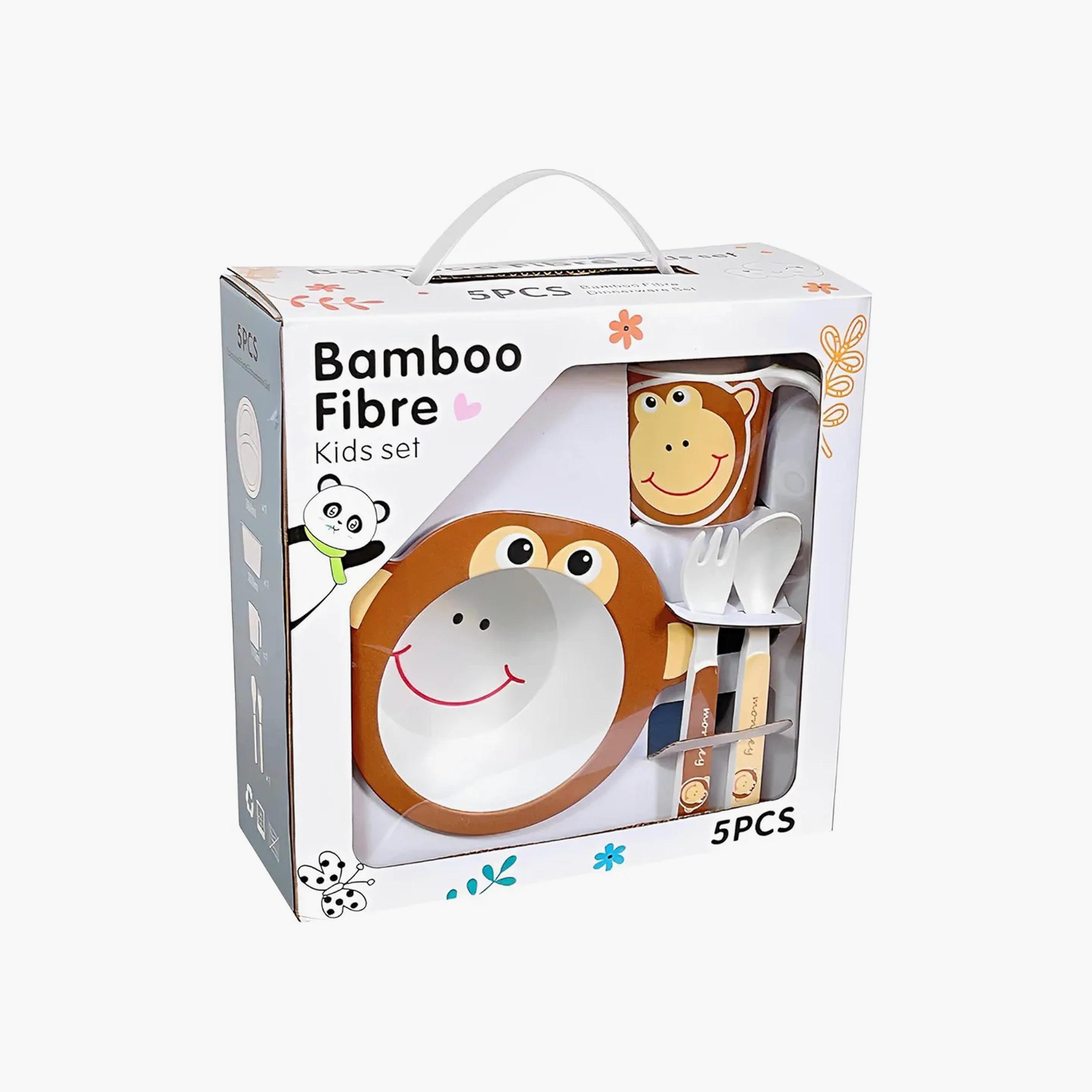 Factory Price 5-Piece Bamboo Tableware Set - Monkey-baby-feeding-mealtimeessentials-image-8