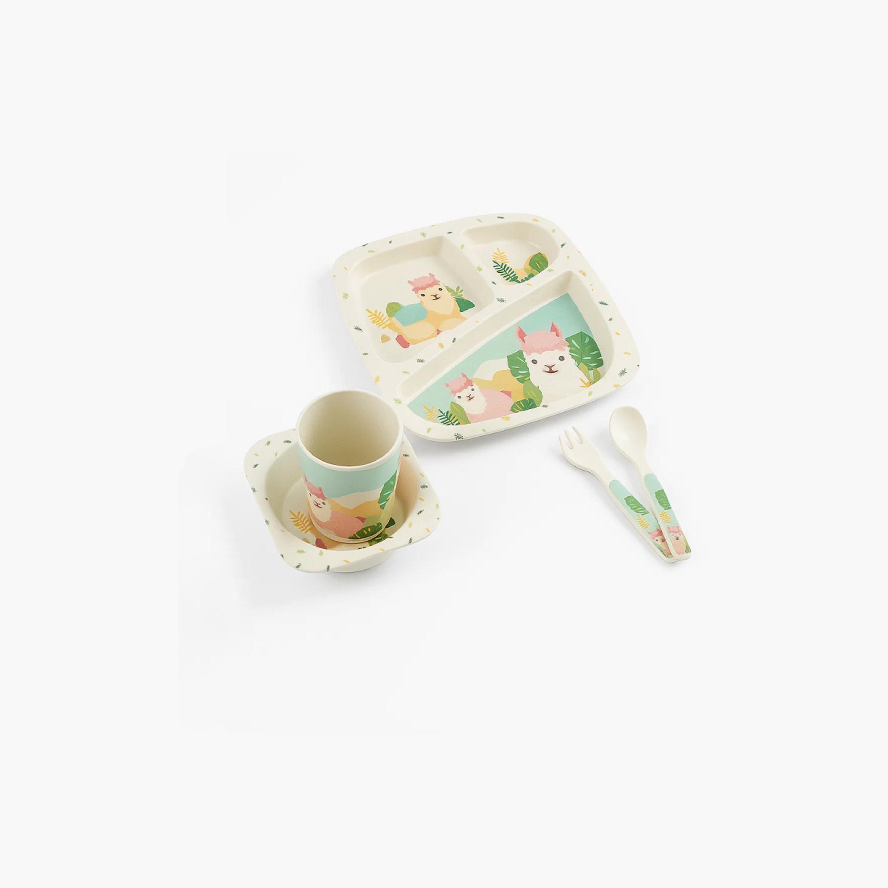 مجموعة أدوات مائدة من الخيزران 5 قطع - اللاما من فاكتوري برايس-baby-feeding-mealtimeessentials-image-3