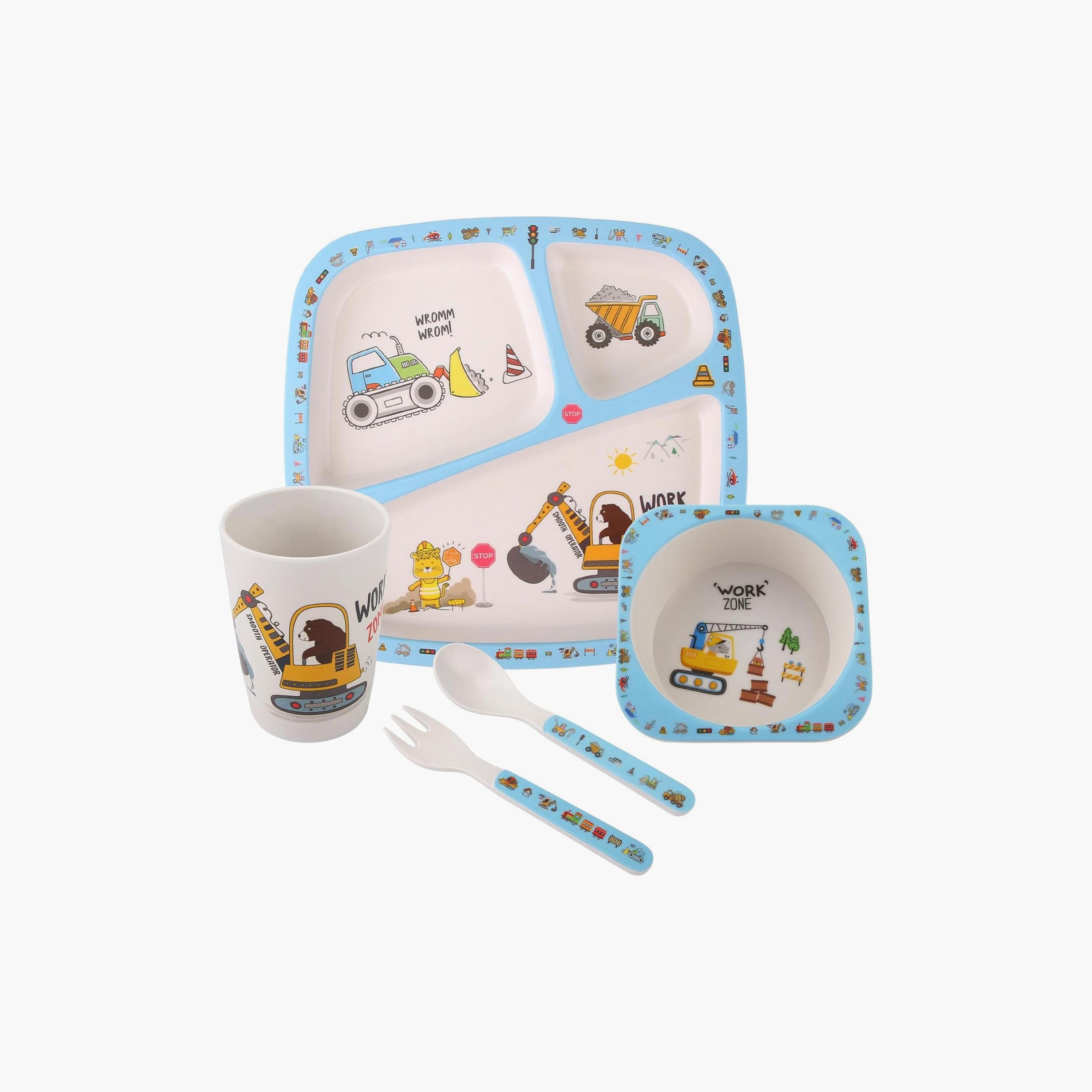 مجموعة أدوات مائدة من الخيزران 5 قطع - إنشاءات من فاكتوري برايس-baby-feeding-mealtimeessentials-image-1