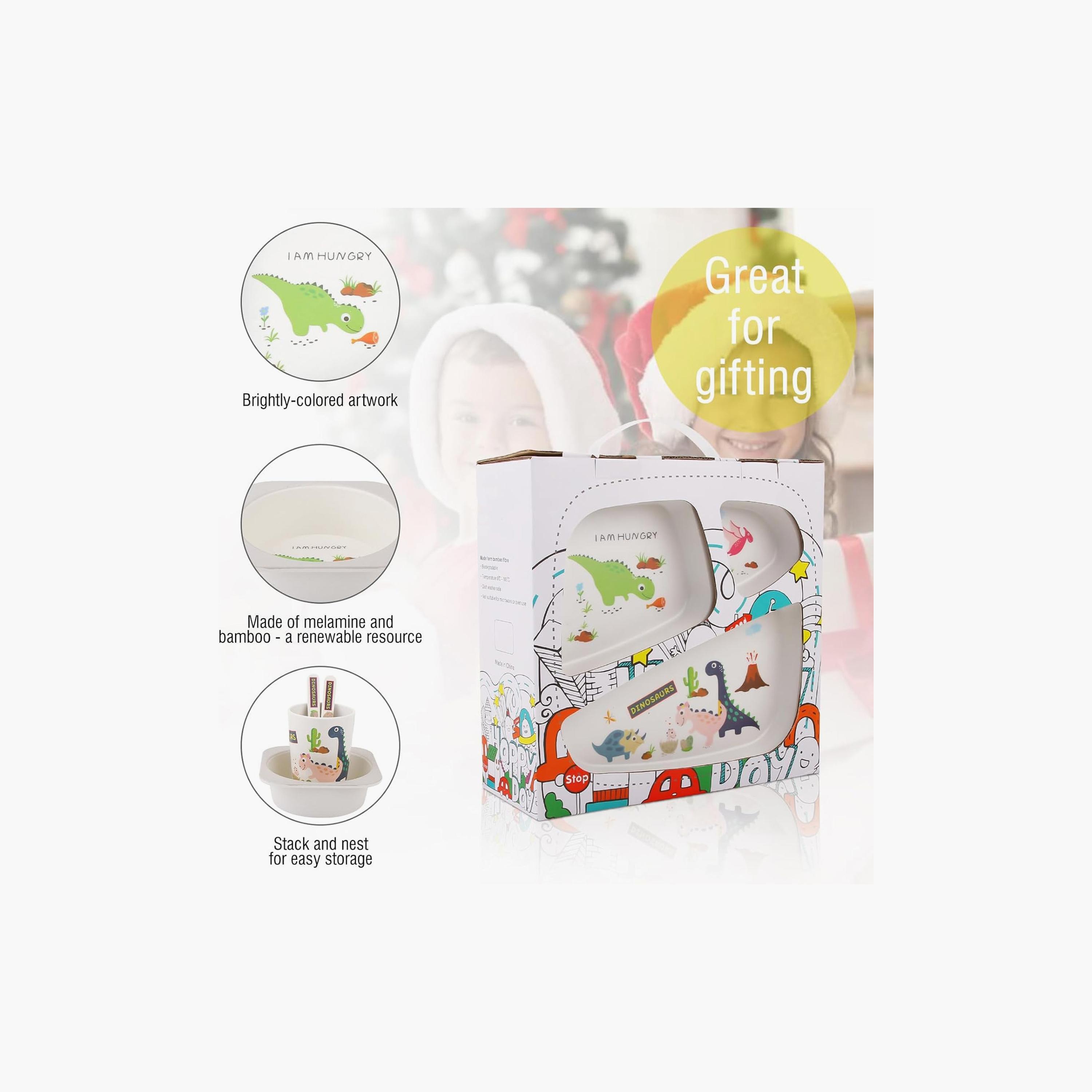مجموعة أدوات مائدة من الخيزران 5 قطع - ديناصور من فاكتوري برايس-baby-feeding-mealtimeessentials-image-5