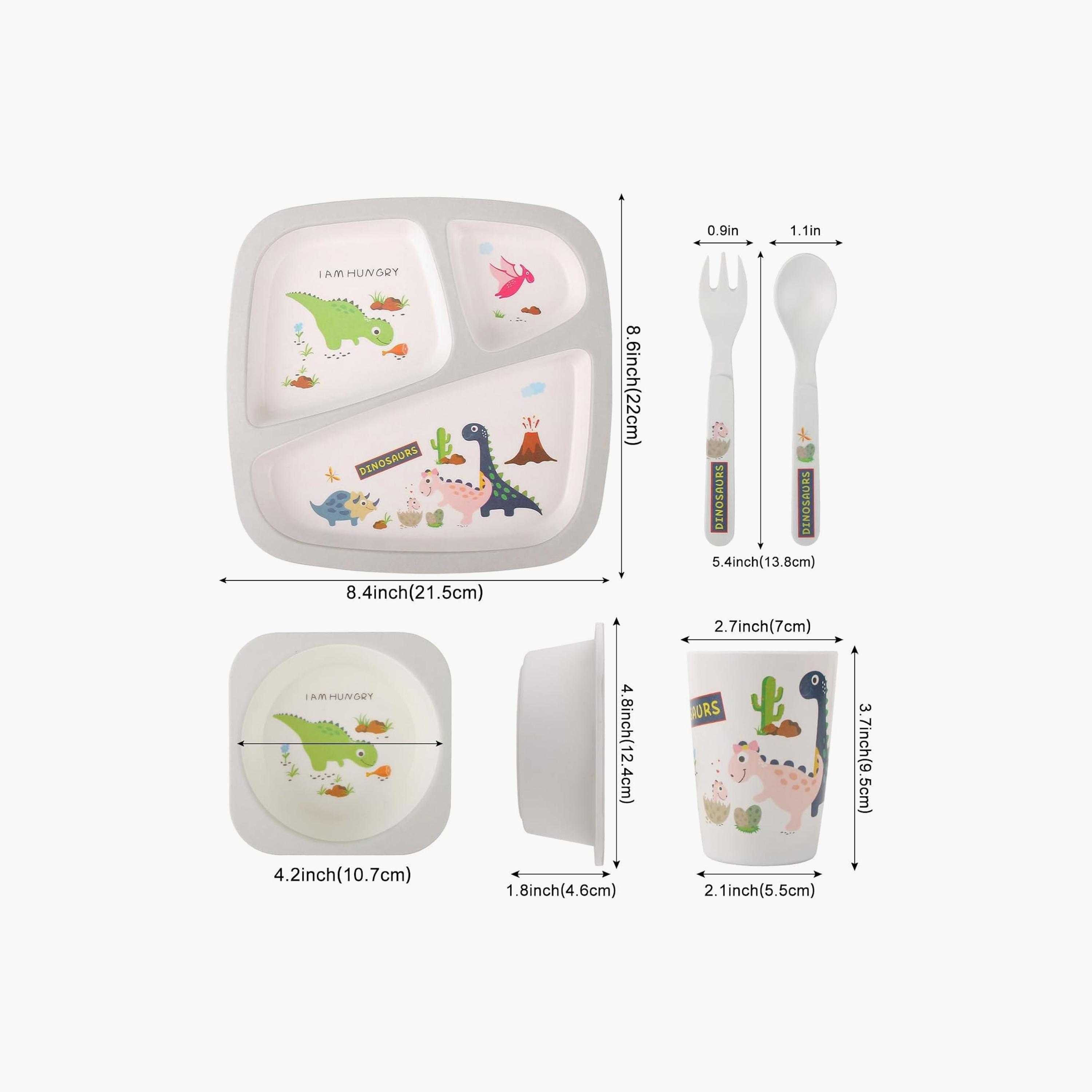 مجموعة أدوات مائدة من الخيزران 5 قطع - ديناصور من فاكتوري برايس-baby-feeding-mealtimeessentials-image-6