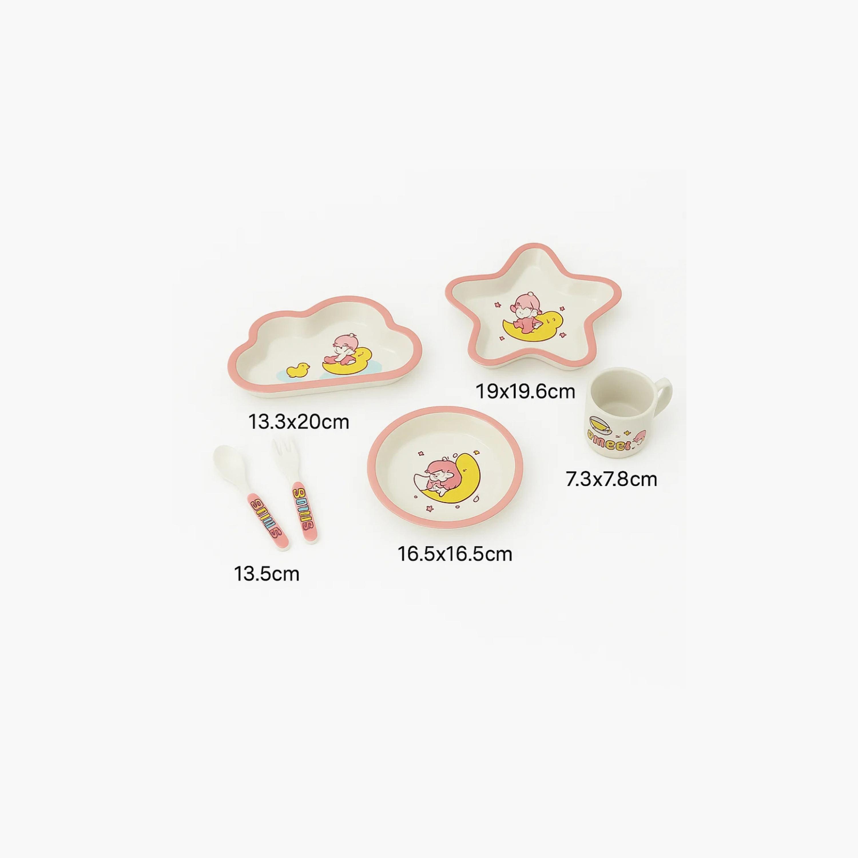 مجموعة أدوات مائدة من الخيزران 6 قطع بنمط النجم والسحابة - البطة من فاكتوري برايس-baby-feeding-mealtimeessentials-image-6