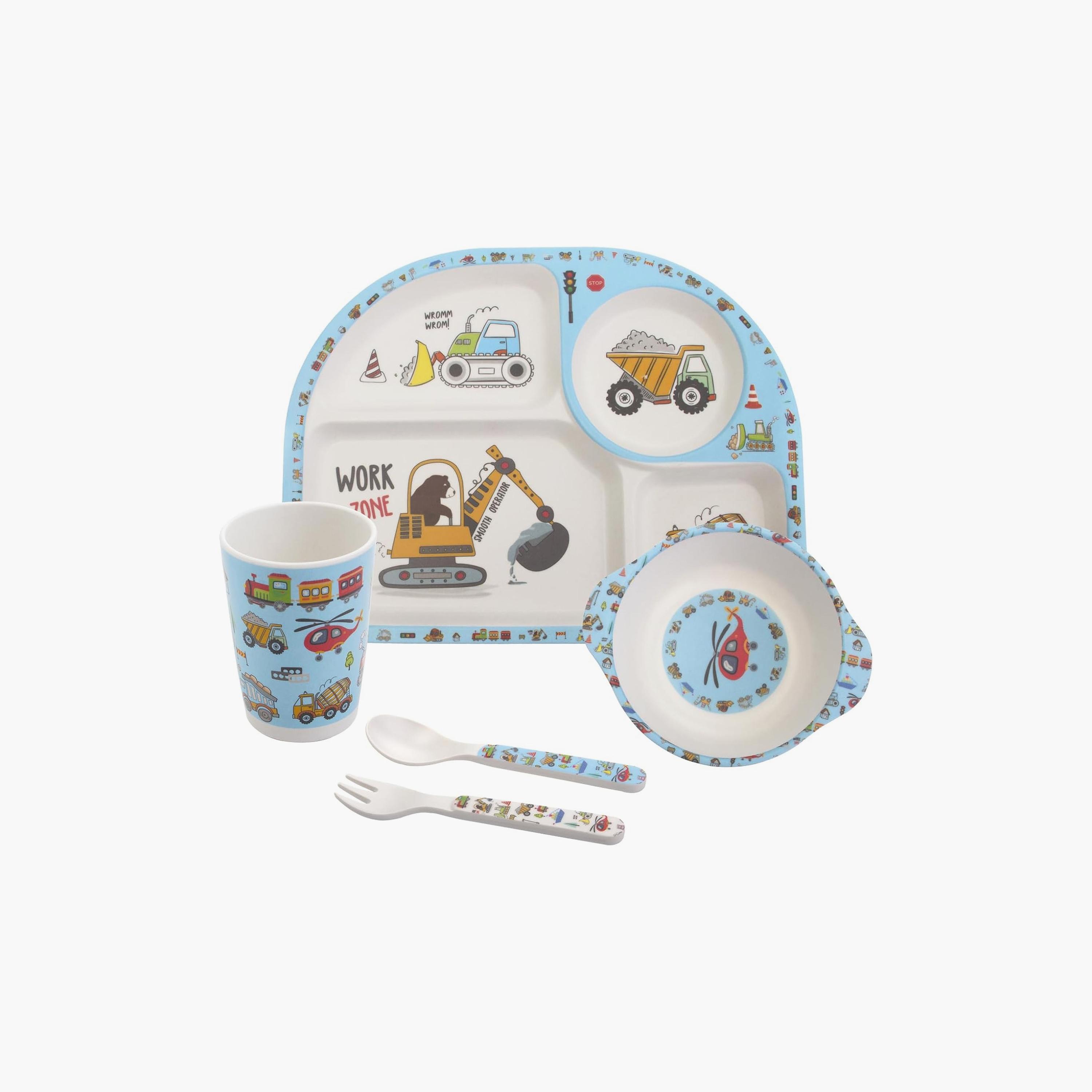 مجموعة أدوات مائدة من الخيزران 5 قطع - منطقة عمل من فاكتوري برايس-baby-feeding-mealtimeessentials-image-1