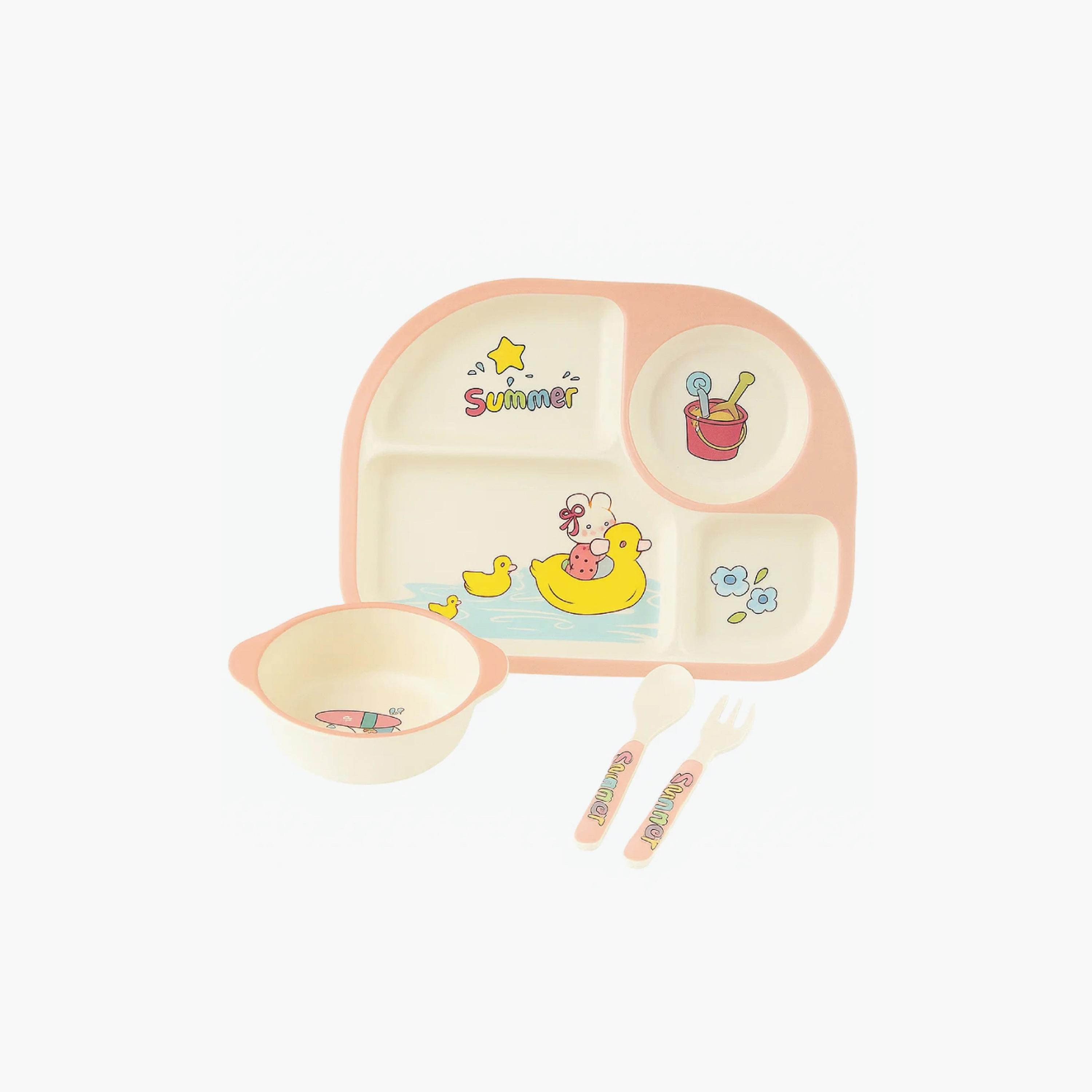 Factory Price 5-Piece Bamboo Tableware Set - Summer Camp-baby-feeding-mealtimeessentials-image-3