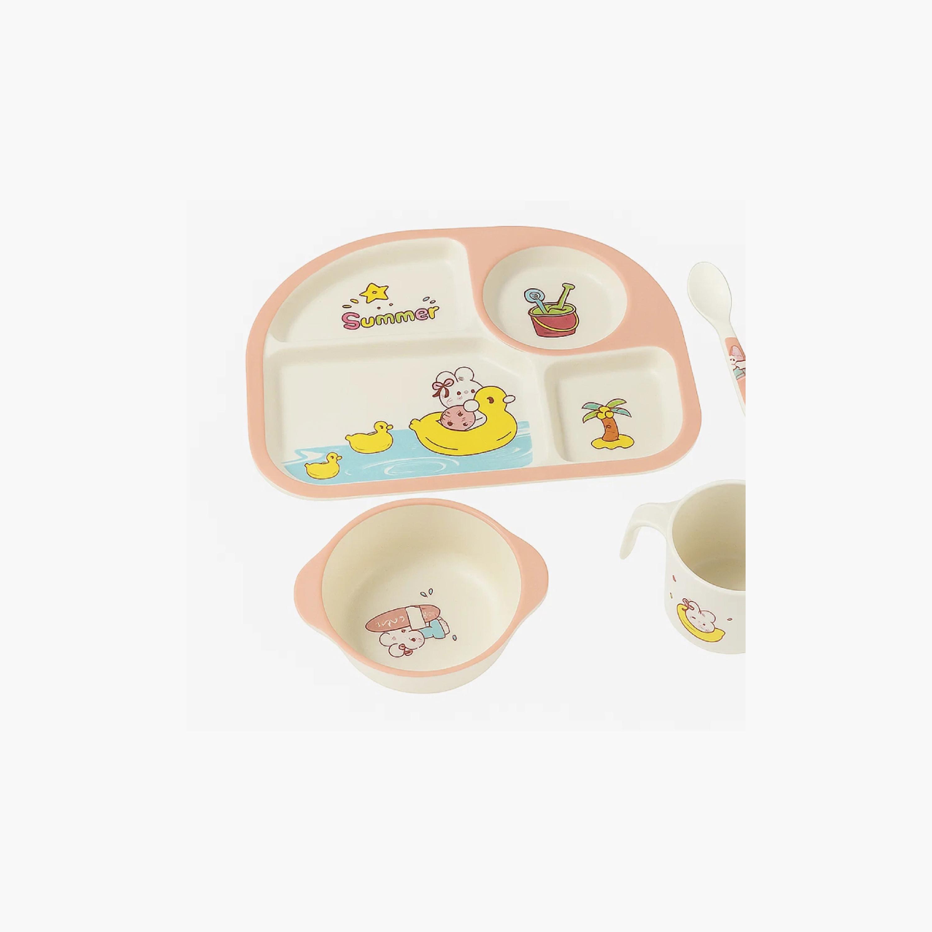 Factory Price 5-Piece Bamboo Tableware Set - Summer Camp-baby-feeding-mealtimeessentials-image-4