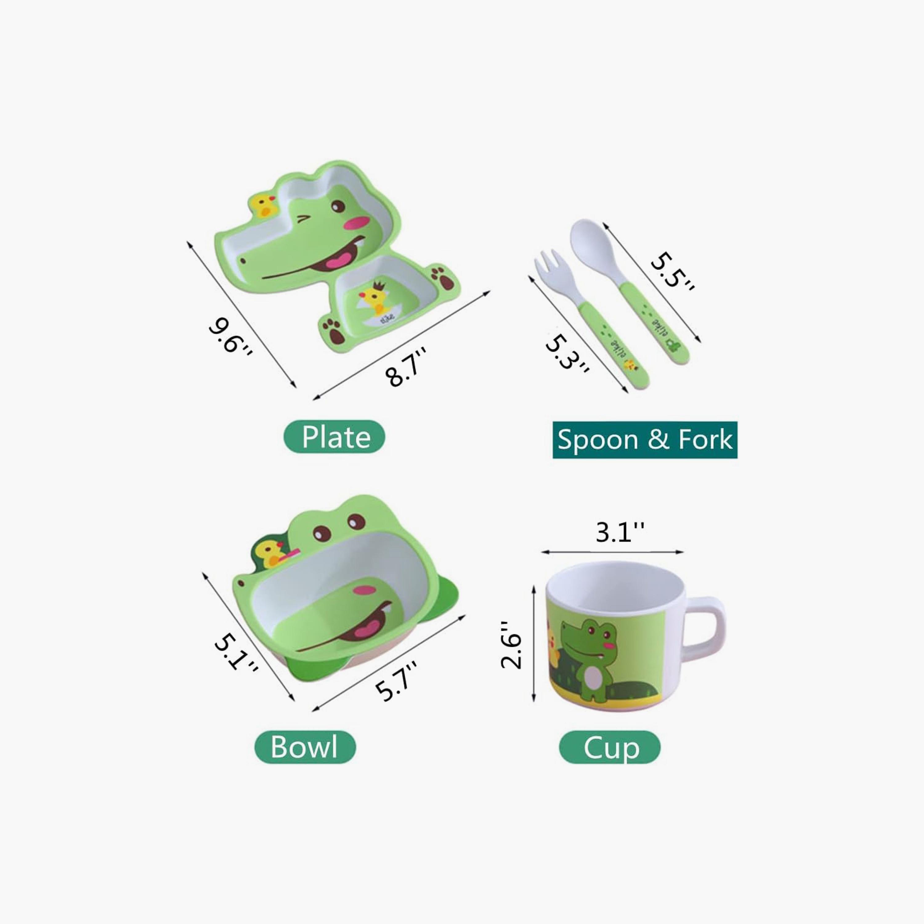 Factory Price 5-Piece Bamboo Tableware Set - Cute Croc-baby-feeding-mealtimeessentials-image-9
