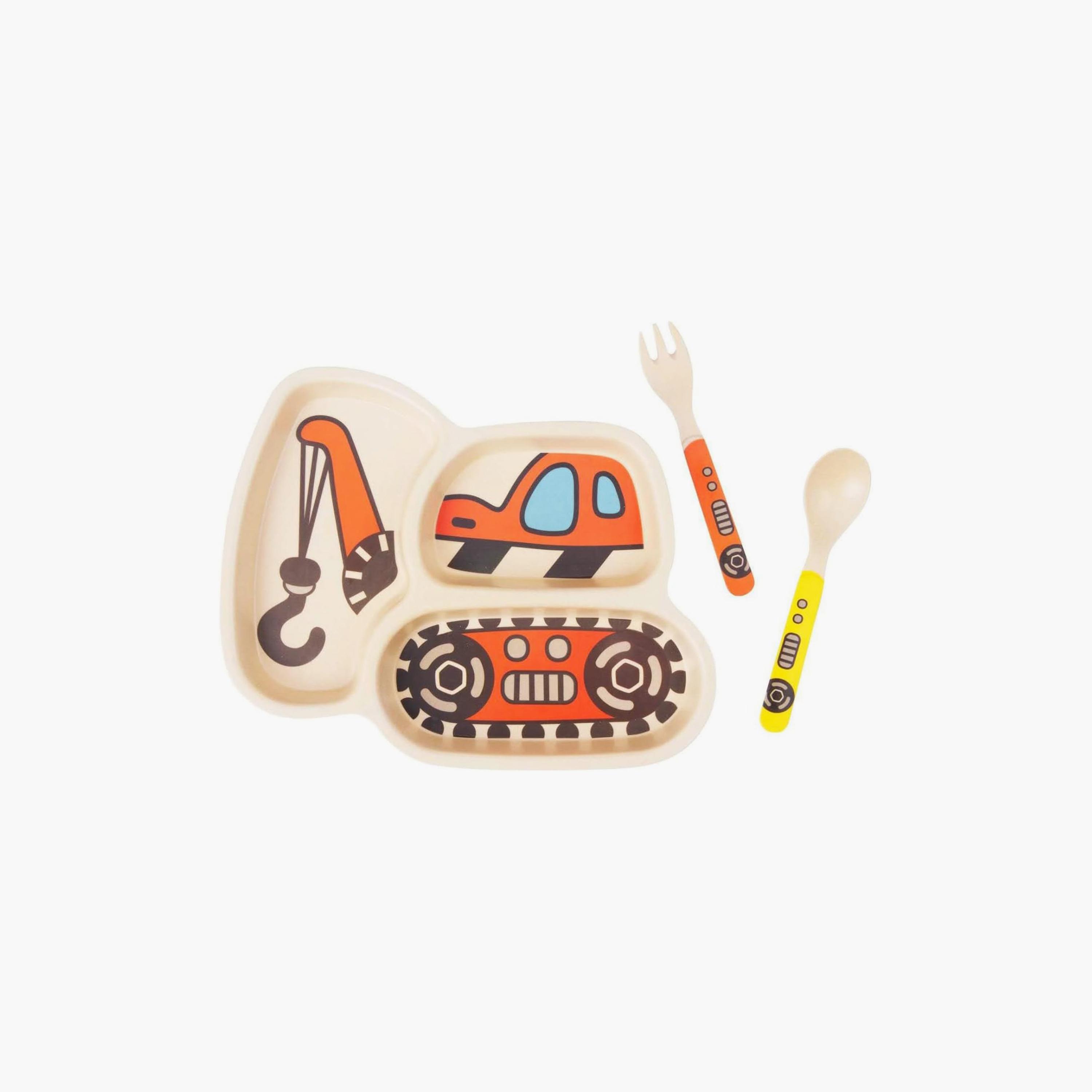 مجموعة أدوات مائدة من الخيزران 3 قطع - حفار أحمر من فاكتوري برايس-baby-feeding-mealtimeessentials-image-1