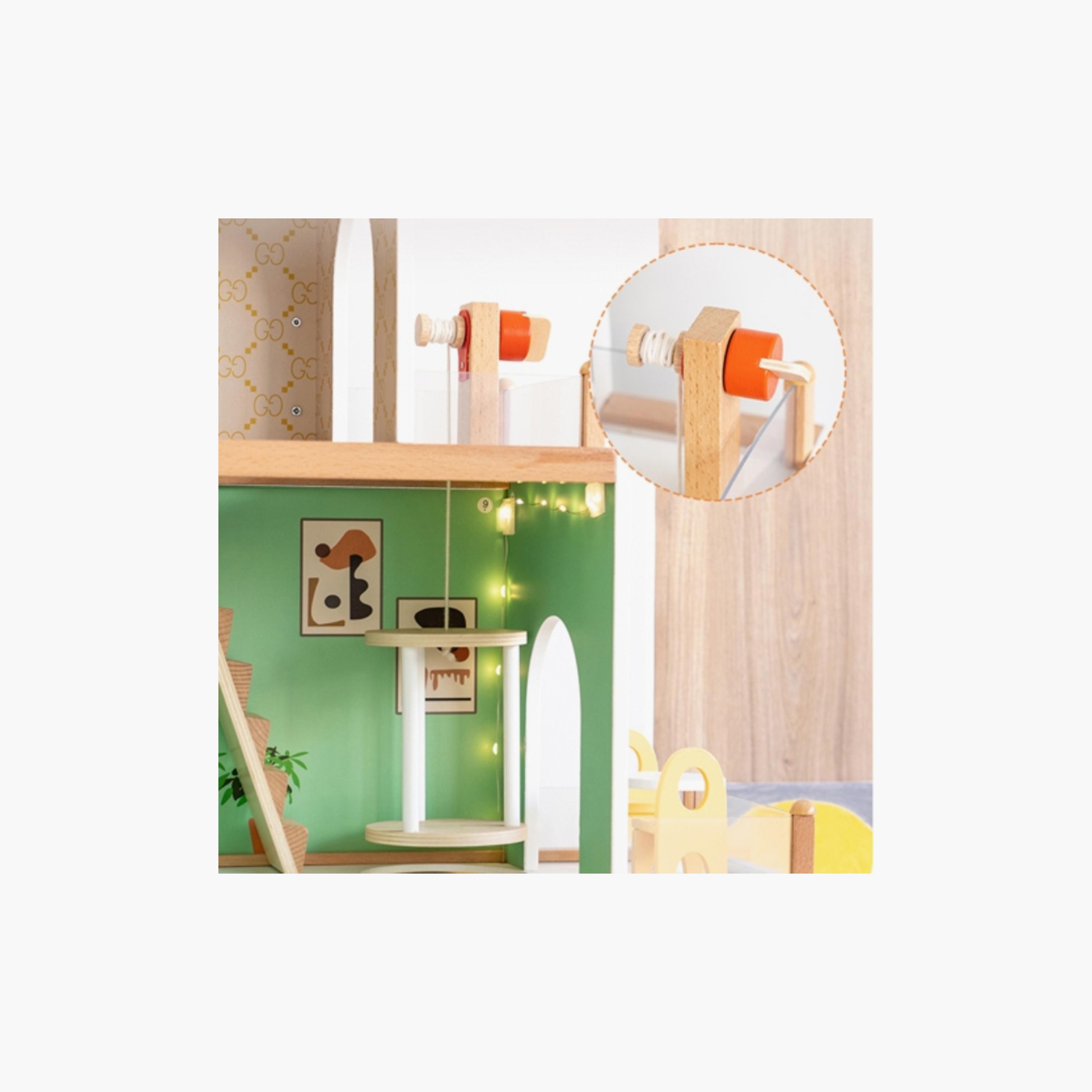 Factory Price 20-Piece Wooden Doll House with Accessories-toys-outdoor-playhousesandplayards-image-4
