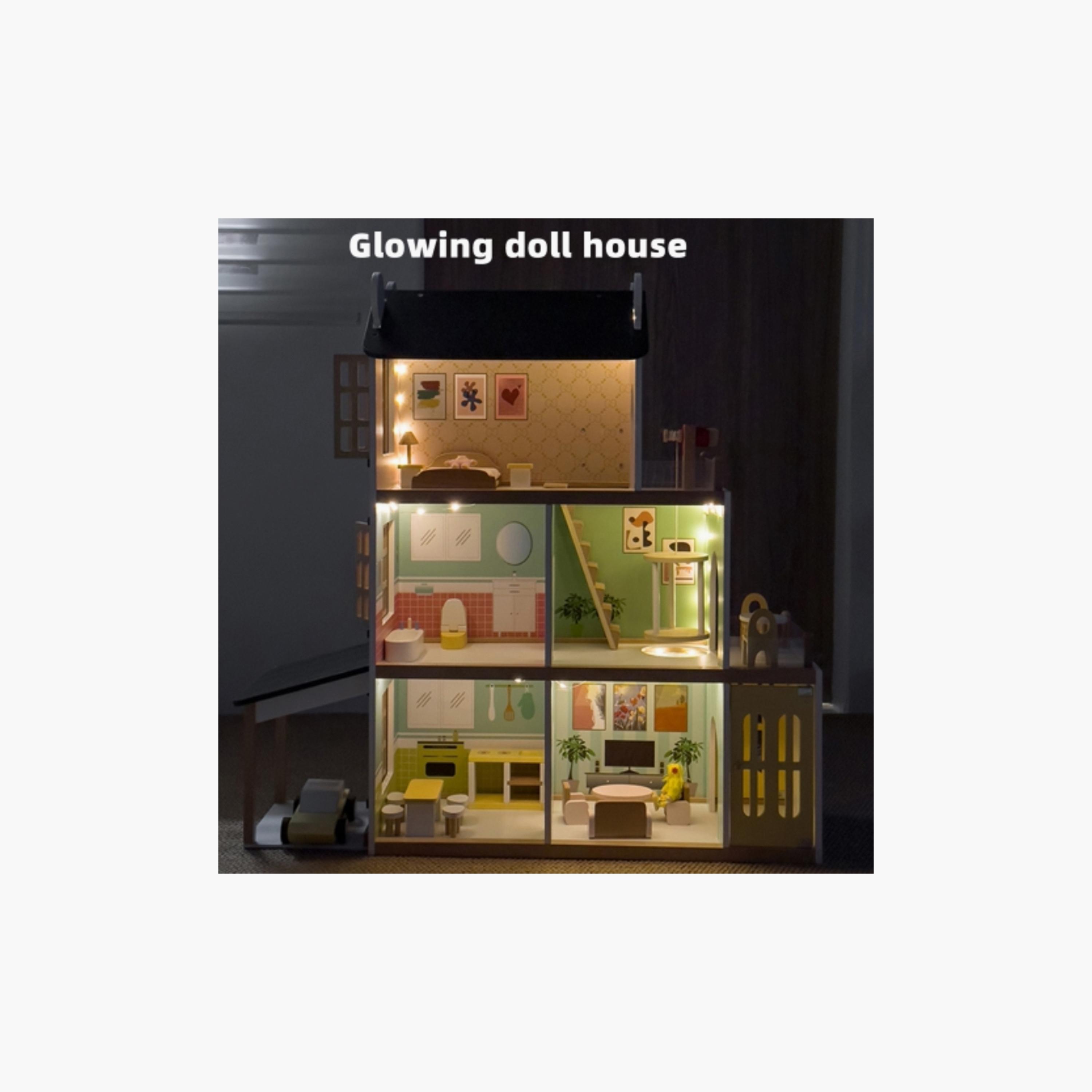 Factory Price 20-Piece Wooden Doll House with Accessories-toys-outdoor-playhousesandplayards-image-5
