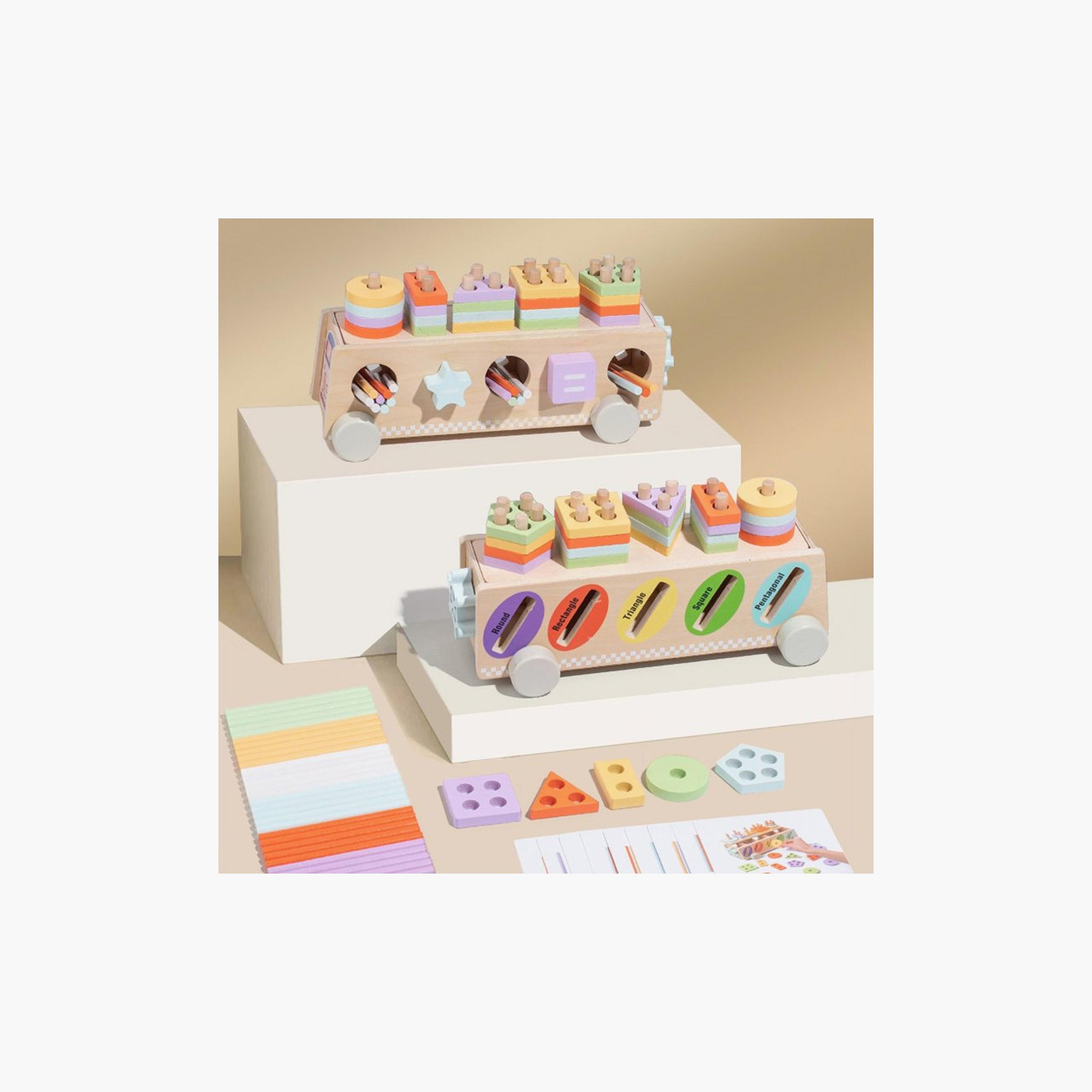 Factory Price Montessori Multifunctional Wooden Shape Sorter With Colour Sticks-toys-buildingblocks-blocks-image-2