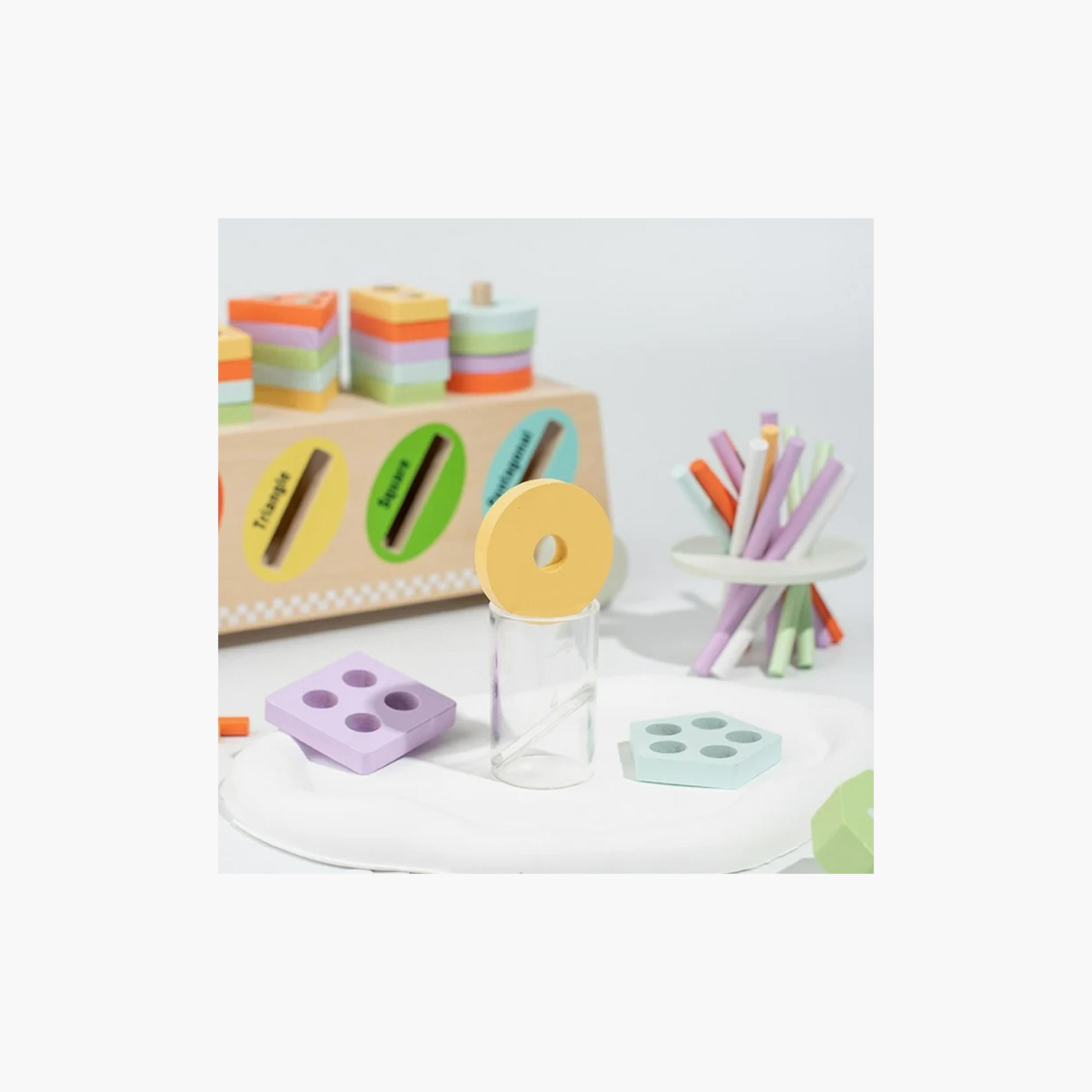 Factory Price Montessori Multifunctional Wooden Shape Sorter With Colour Sticks-toys-buildingblocks-blocks-image-6