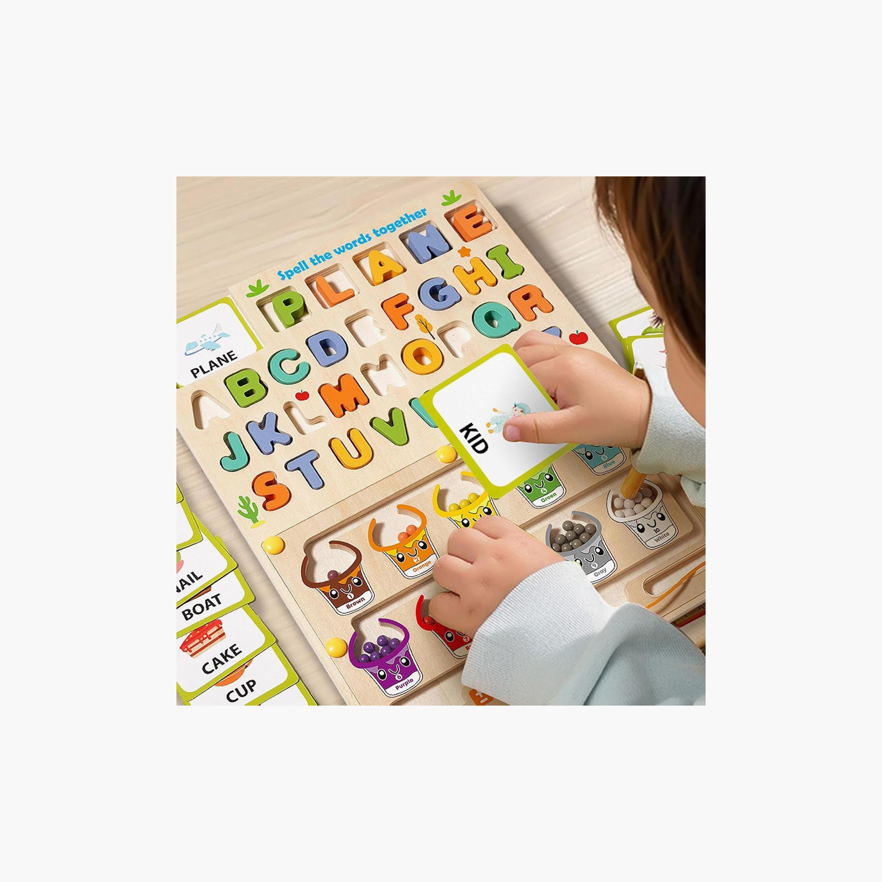 Factory Price 3-in-1 Magnetic Bead Maze with Alphabet Puzzle & Drawing Board-toys-babyandtoddlertoys-learningtoys-image-5