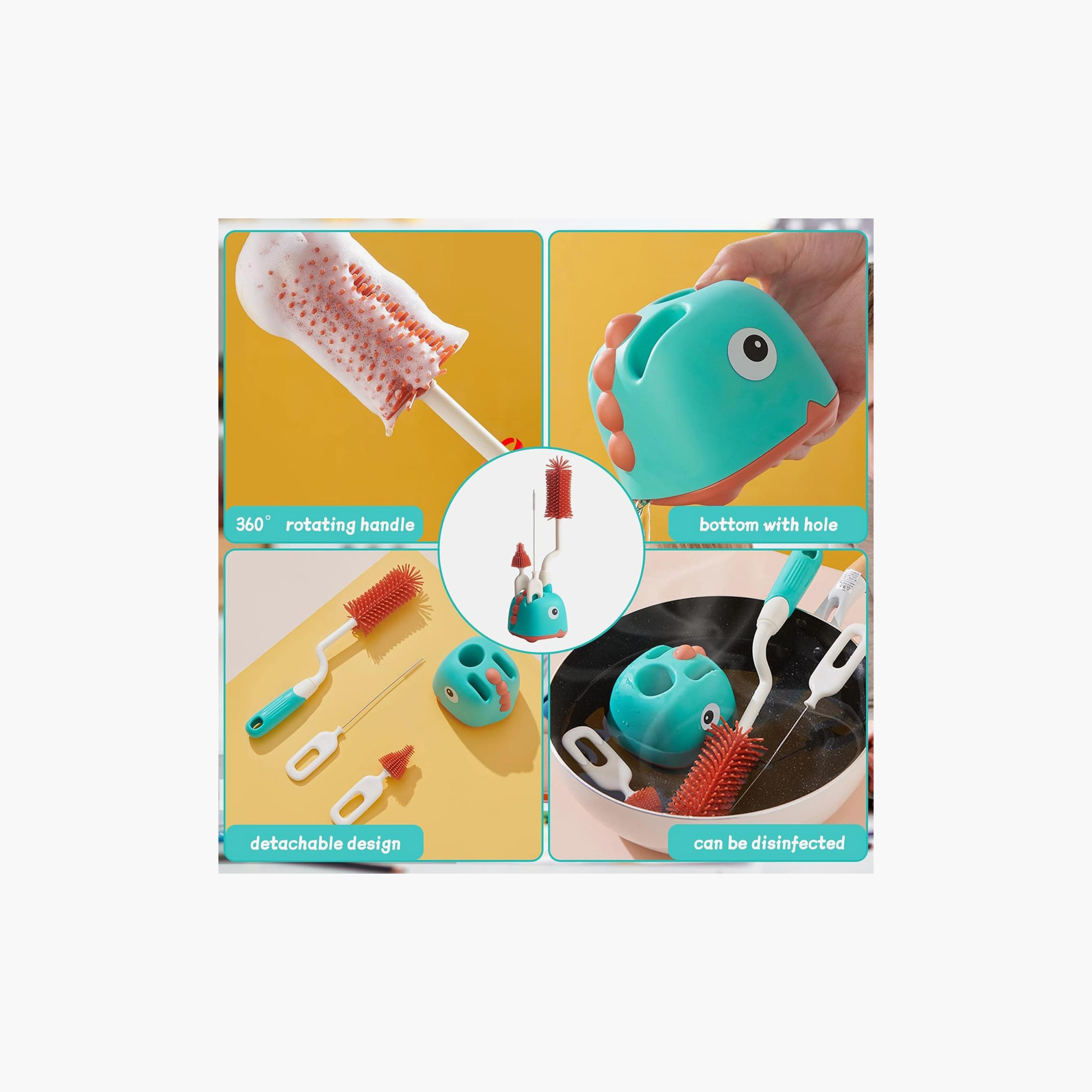 Factory Price Kaylen Silicone Feeding Bottle Cleaning Brush Set-baby-feeding-accessories-image-4
