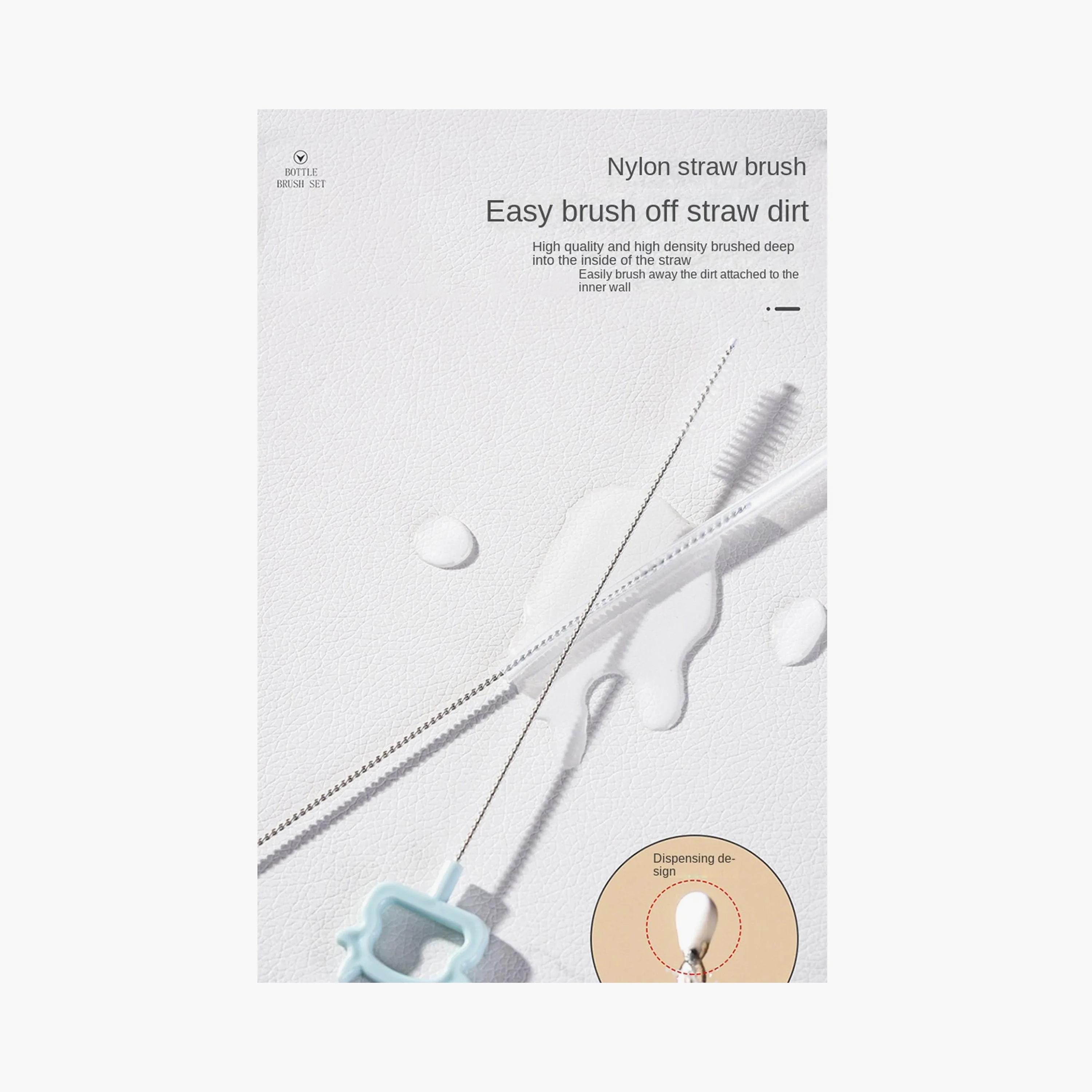 Factory Price Amy Silicone Feeding Bottle Cleaning Brush Set-baby-feeding-accessories-image-5
