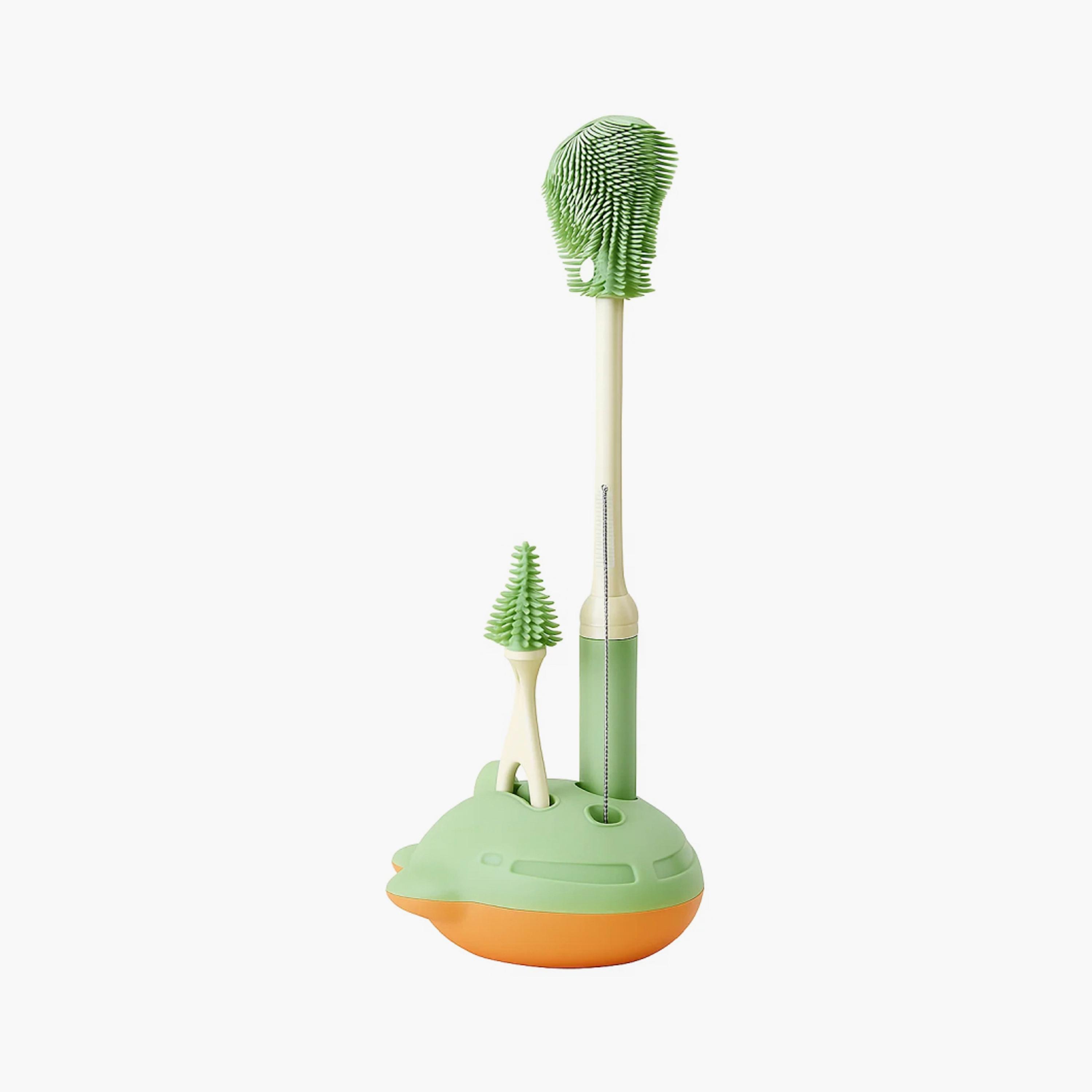 Factory Price Luna Silicone Feeding Bottle Cleaning Brush Set-baby-feeding-accessories-image-1
