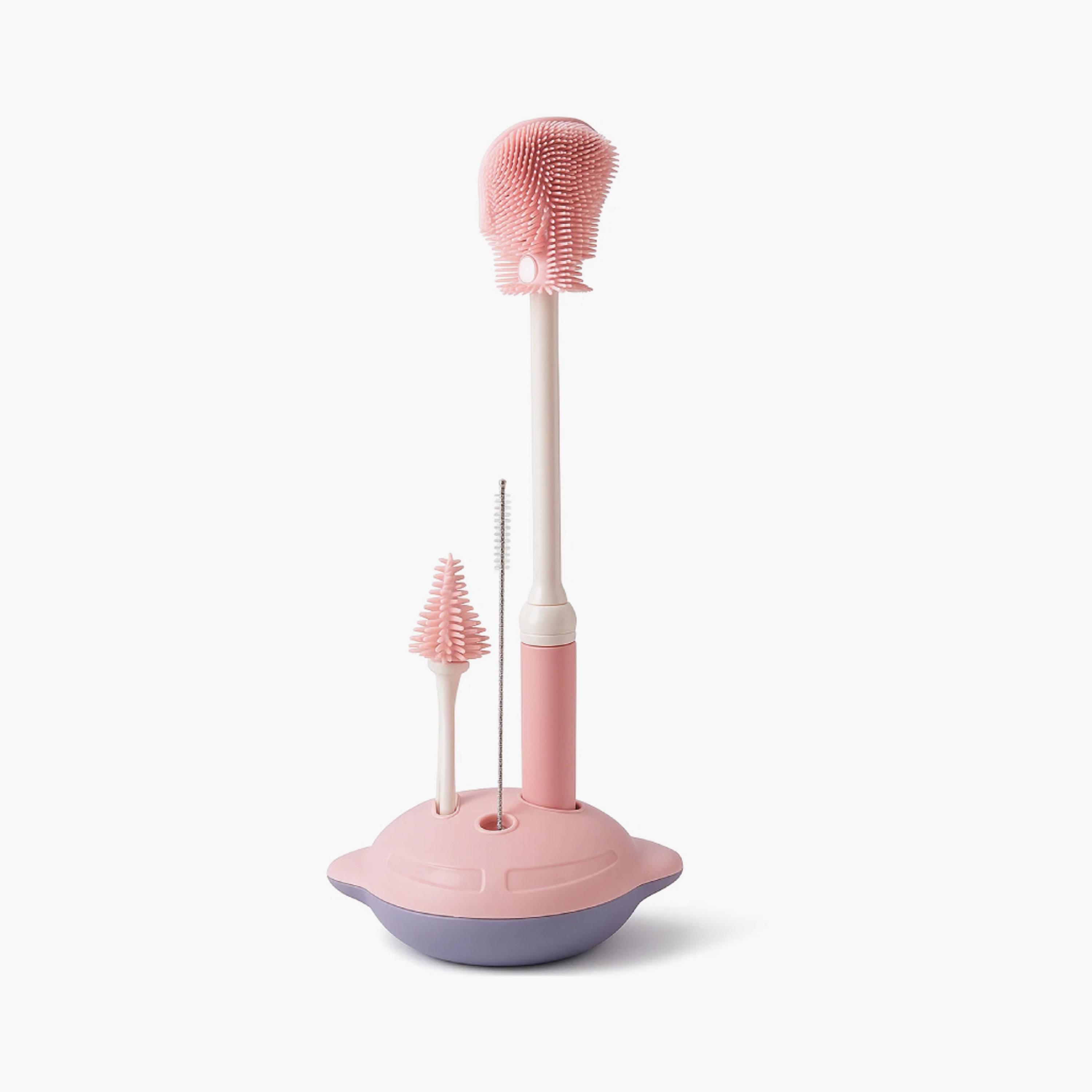 Factory Price Luna Silicone Feeding Bottle Cleaning Brush Set-baby-feeding-accessories-image-1