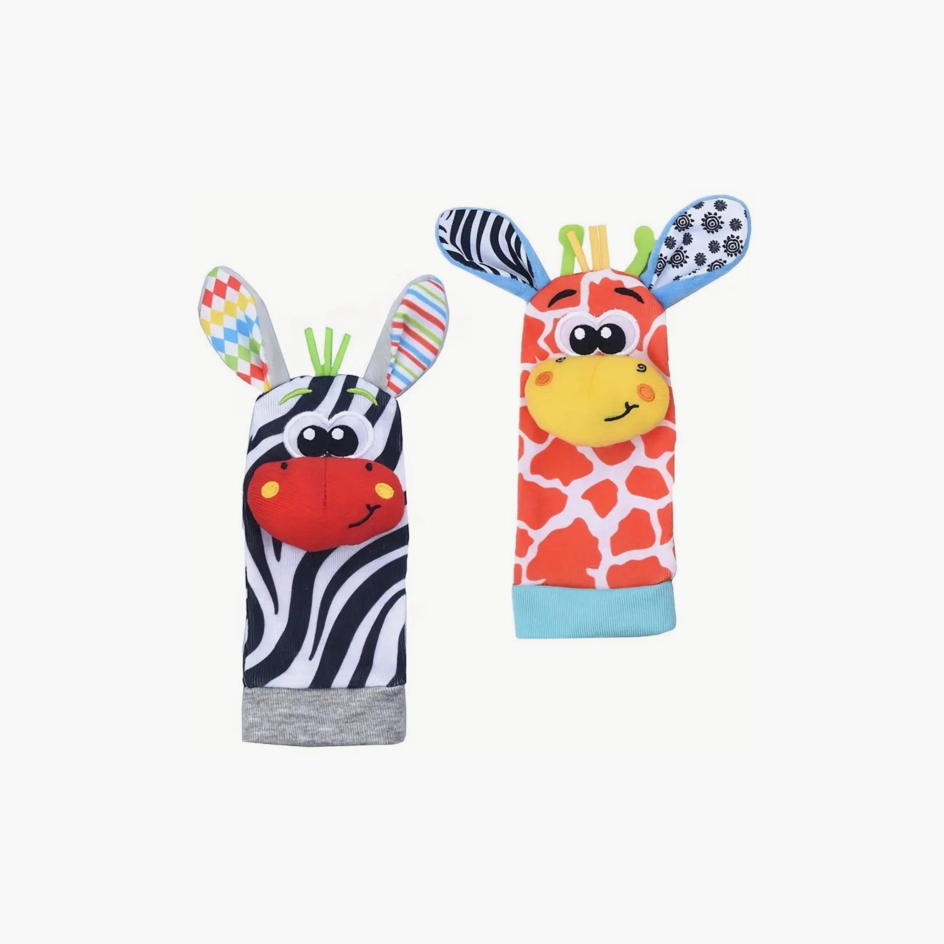 مجموعة خشخيشة المعصم وجوارب كاشف القدمين 4 قطع - الزرافة من فاكتوري برايس-toys-babyandtoddlertoys-rattlesandteethers-image-4