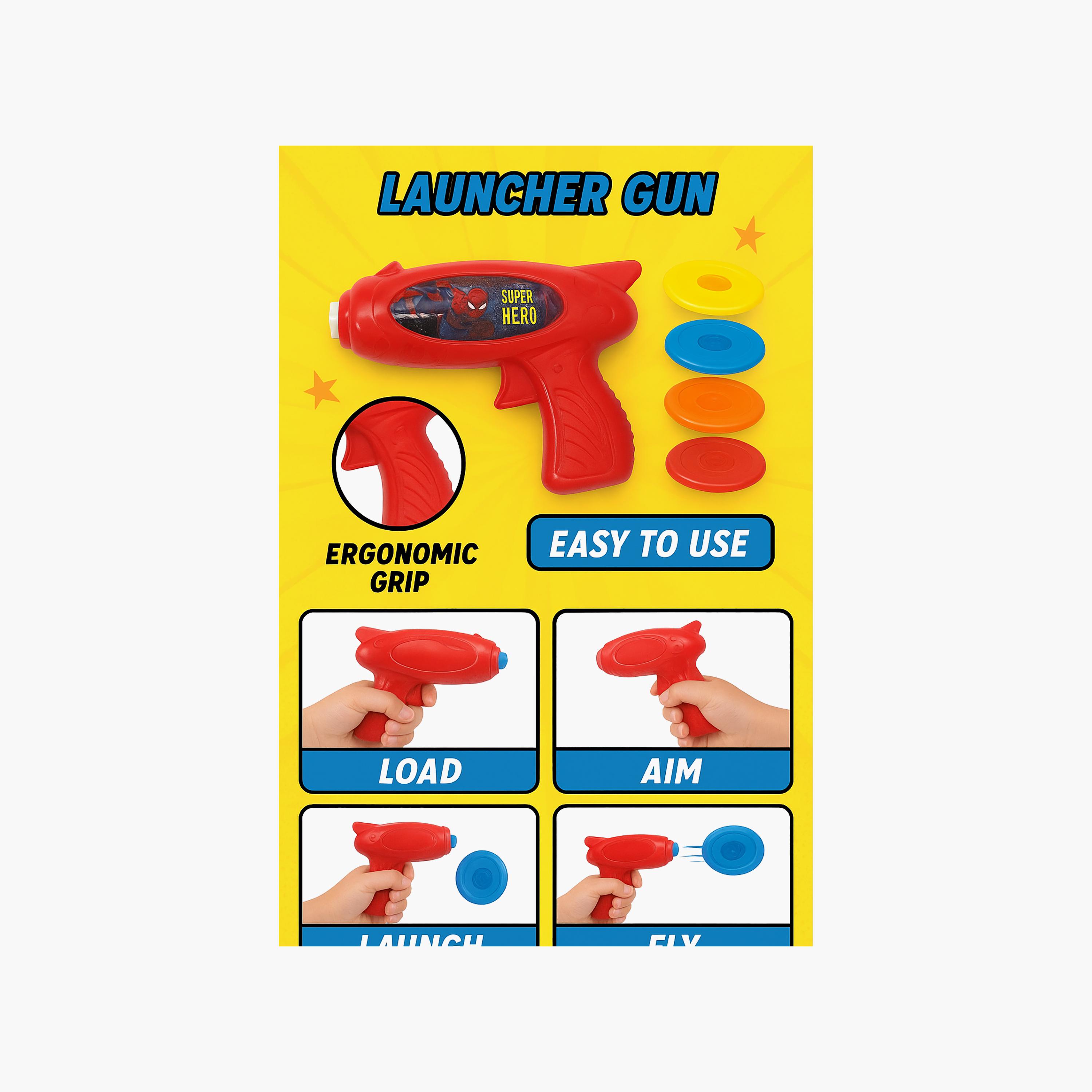 مسدس أطباق طائرة علوي من مارفل سبايدر-مان مع 3 أقراص - متعدد الألوان-toys-outdoor-activity-image-3