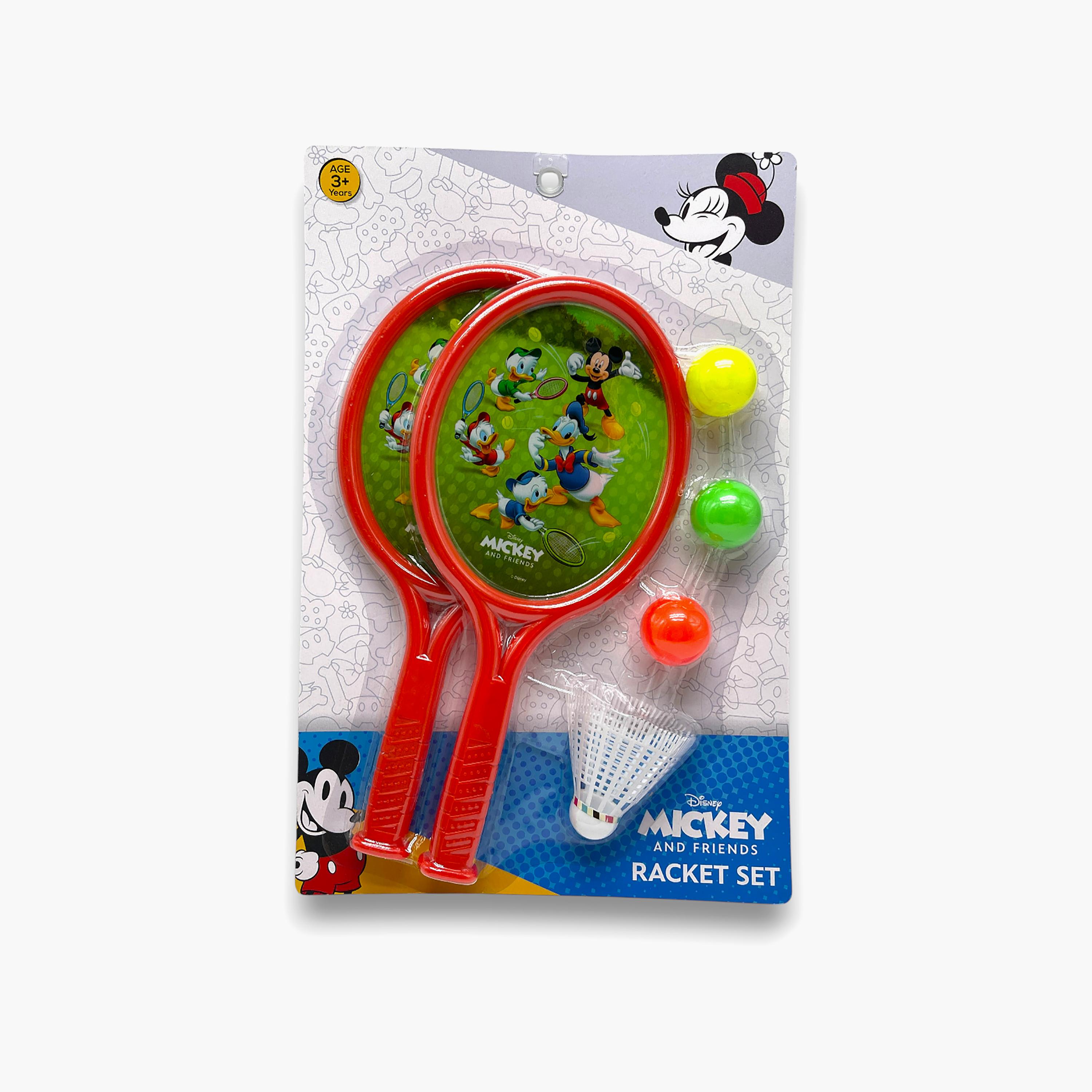 Disney Mickey Mouse Racket Set with 2 Rackets, Balls & Shuttlecock - Multicolor-toys-outdoor-activity-image-2