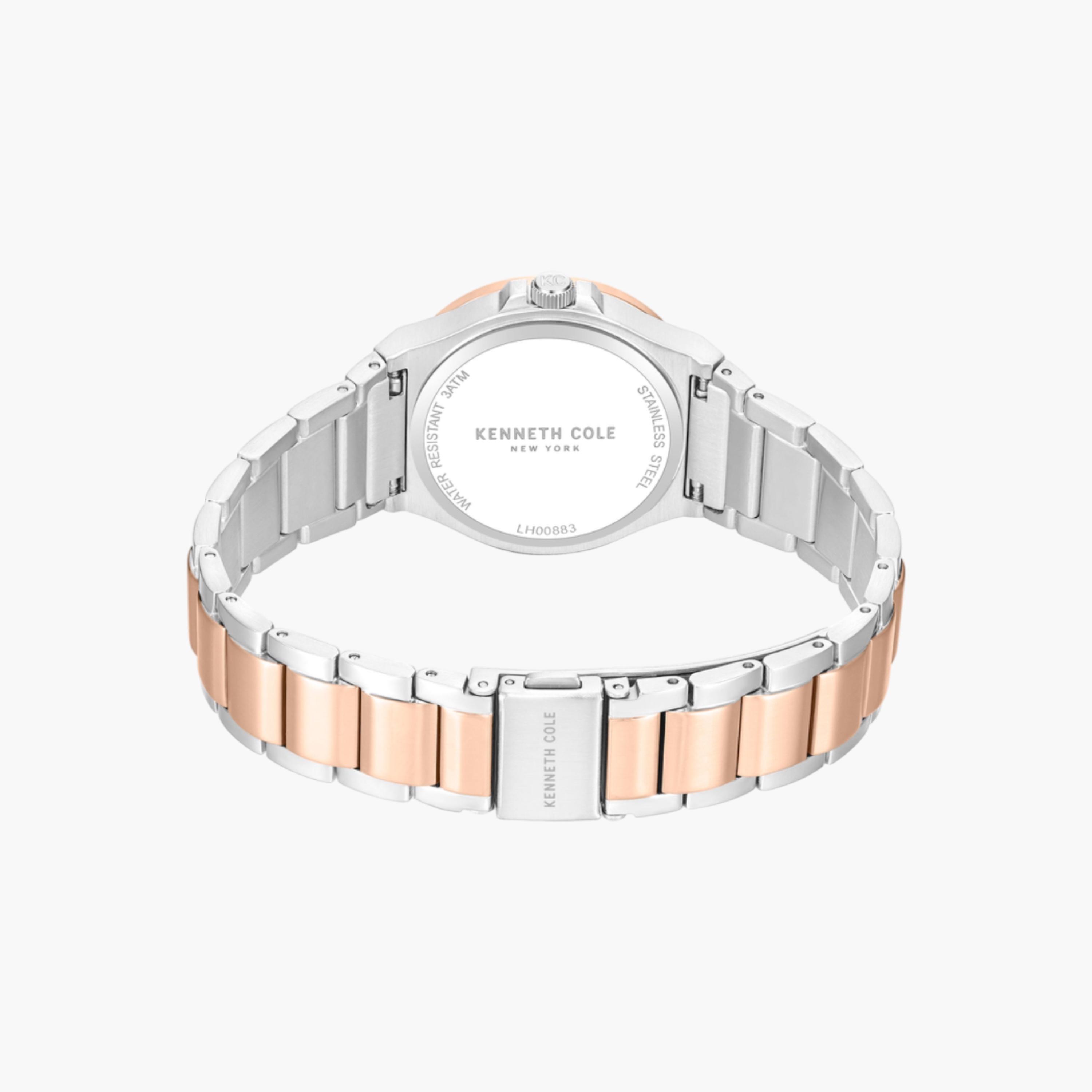 Glenville Silver Dial Silver Rose Gold Stainless Steel Bracelet Analog Watch for Women - 32mm-women-watchesandjewellery-watches-image-3