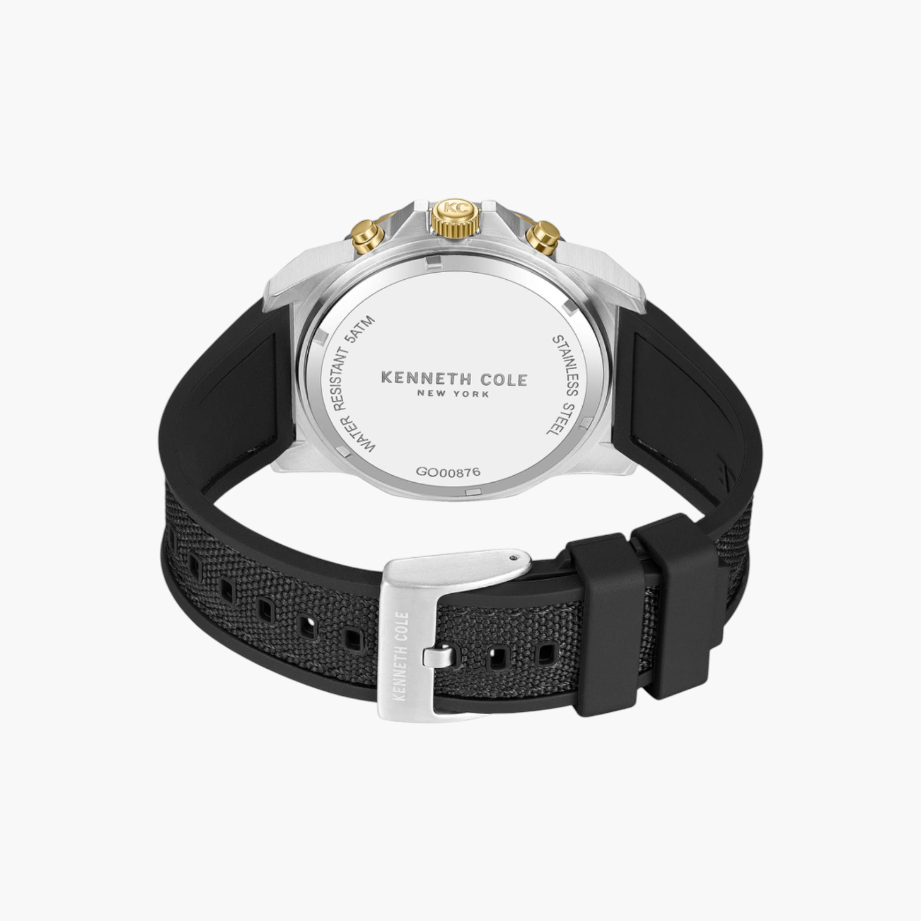 Hollis Green Dial Black Silicone-Nylon Strap Chronograph Watch for Men - 45mm-men-watchesandjewellery-watches-image-5
