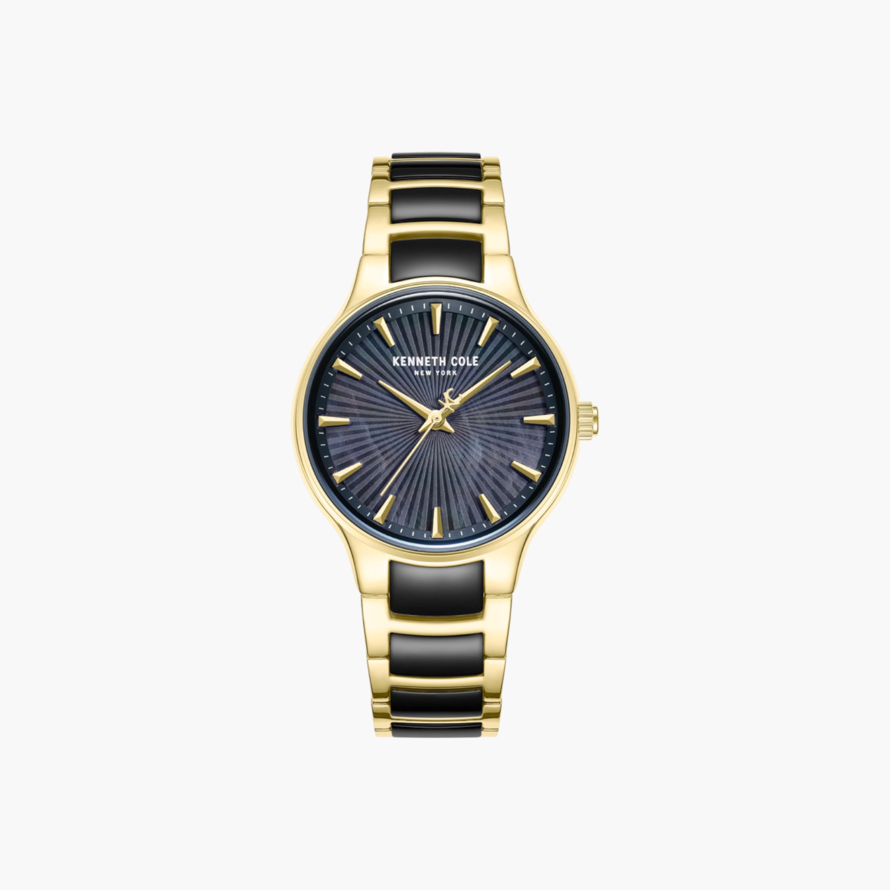 Monroe Black Mother-of-pearl Dial Stainless Steel Bracelet Analog Watch for Women - 34mm-women-watchesandjewellery-watches-image-1