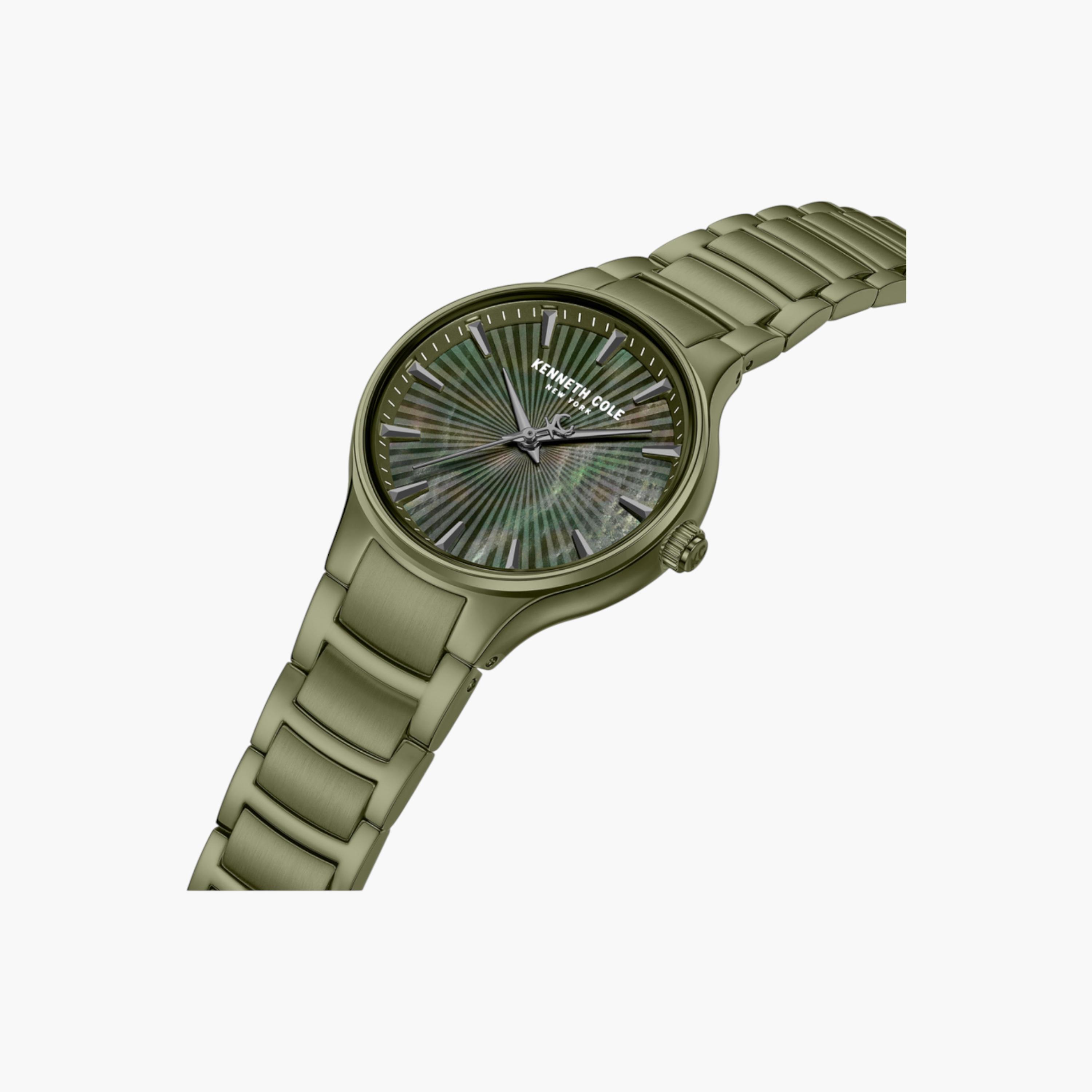 Monroe Green Mother-of-pearl Dial Stainless Steel Bracelet Analog Watch for Women - 34mm-women-watchesandjewellery-watches-image-2