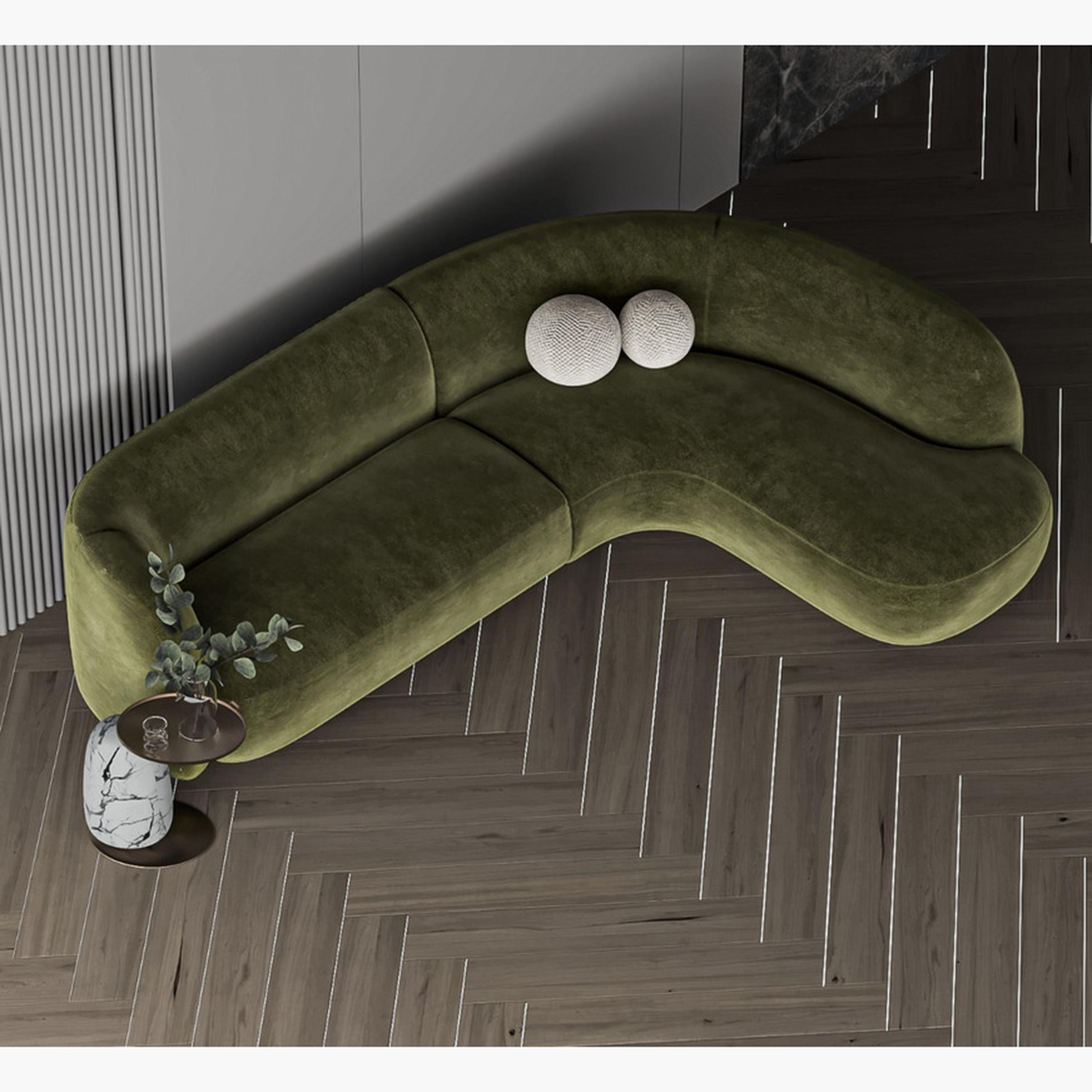 Oak Houses 6-Seater Velvet Right Corner Sofa
