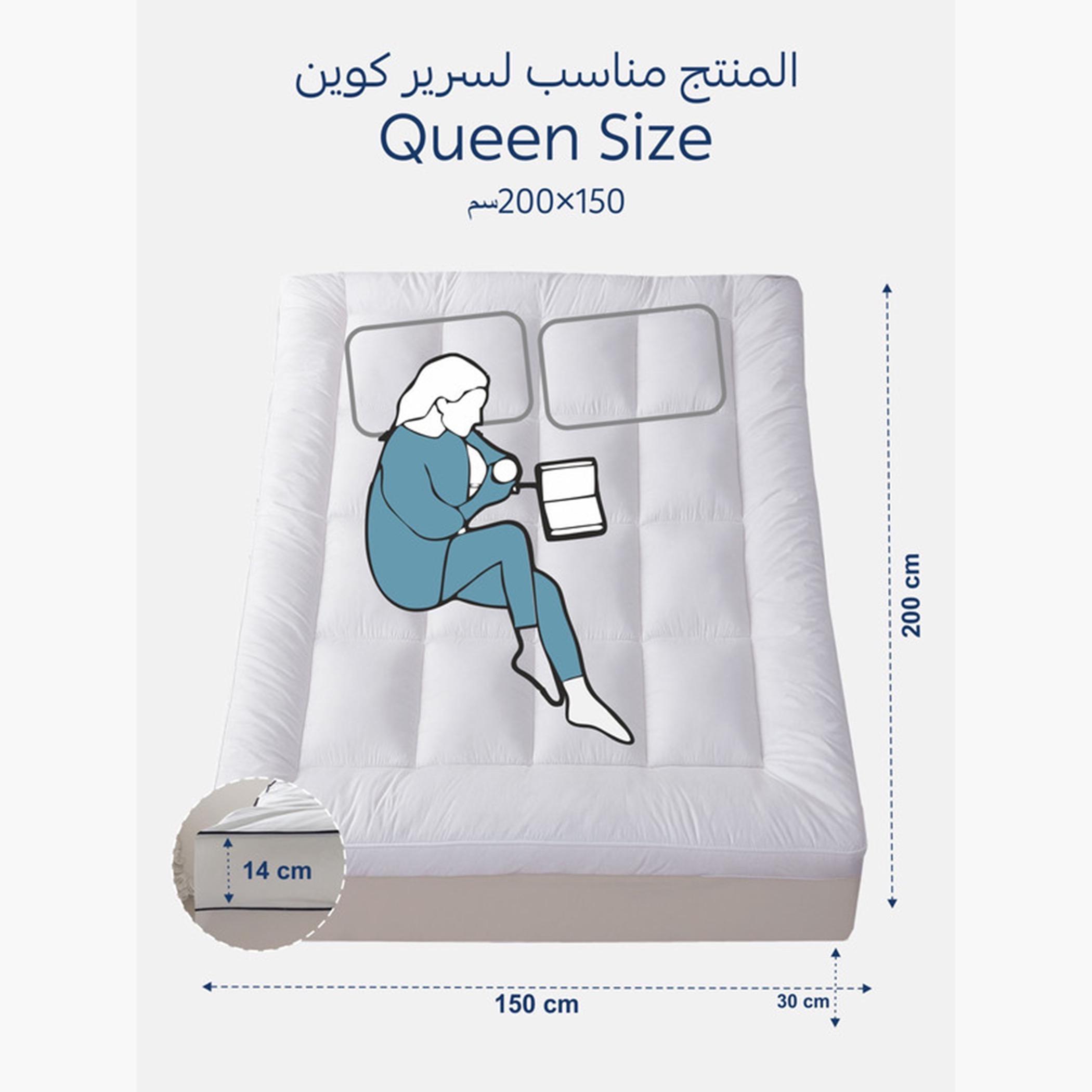 دوناتيلا طبقة علوية مبطنة للمرتبة من الألياف الدقيقة، أبيض-household-bedding-mattresstoppersandprotectors-mattresstoppers-image-3