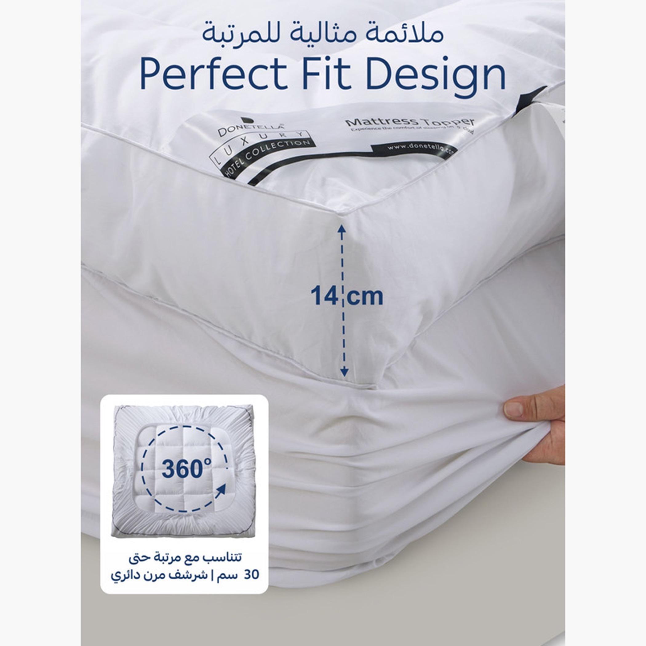 دوناتيلا طبقة علوية مبطنة للمرتبة من الألياف الدقيقة، أبيض-household-bedding-mattresstoppersandprotectors-mattresstoppers-image-4