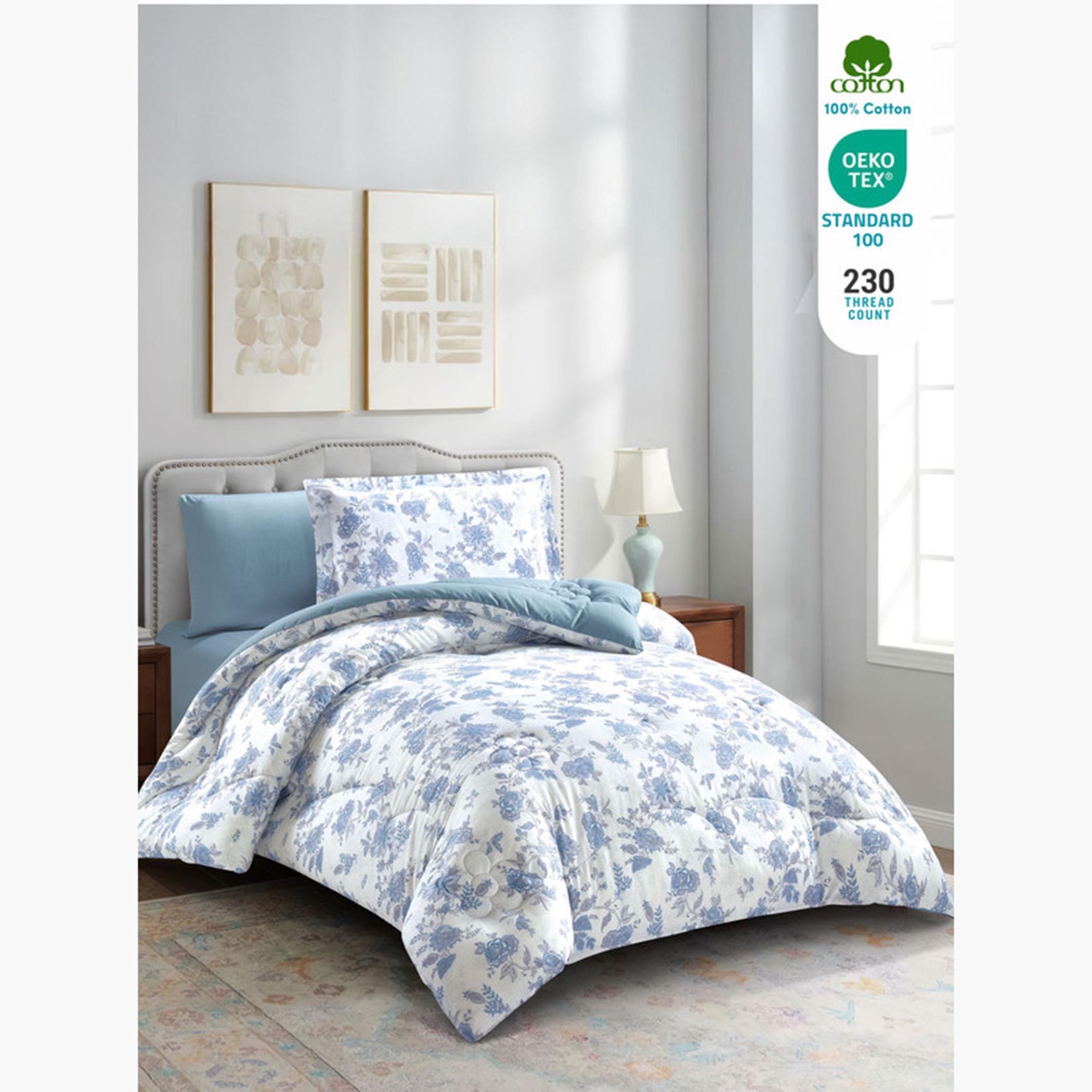 Printed Cotton Comforter Set, Single-household-bedding-comfortersandbedspreads-comforters-image-58