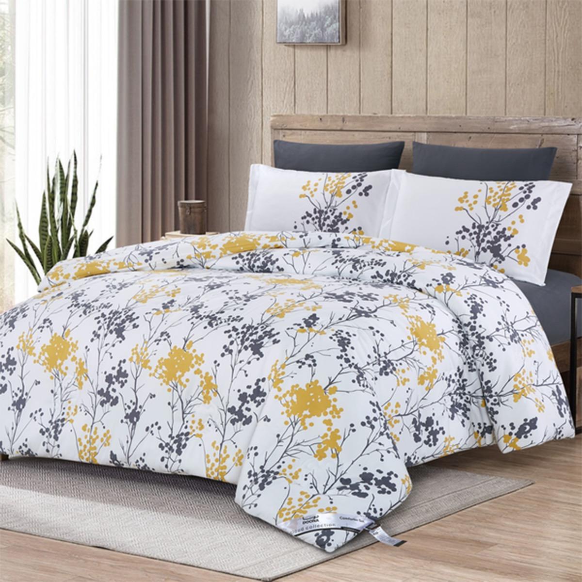 Floral Print 4-Piece Twin Comforter Set - 170x230 cms-household-bedding-comfortersandbedspreads-comforters-image-16