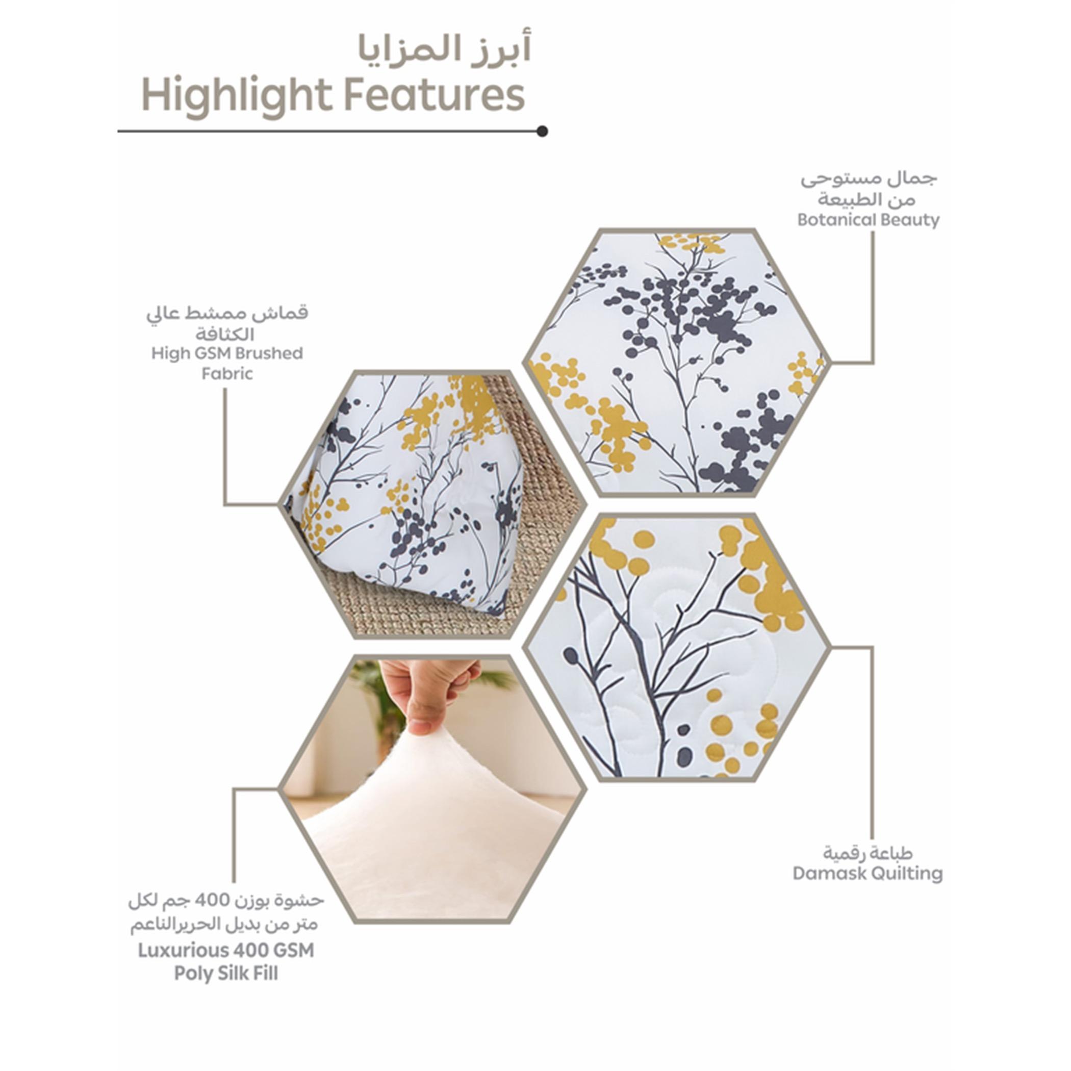Floral Print 4-Piece Twin Comforter Set - 170x230 cms-household-bedding-comfortersandbedspreads-comforters-image-19