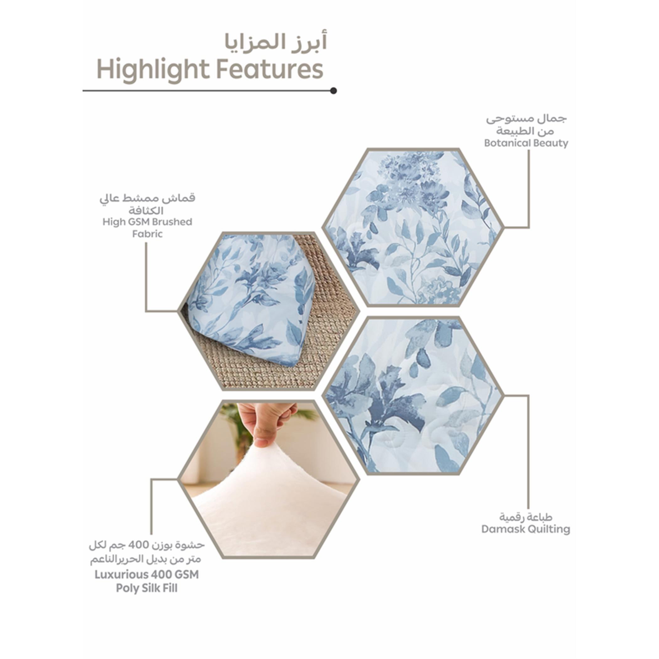 Floral Print 4-Piece Twin Comforter Set - 170x230 cms-household-bedding-comfortersandbedspreads-comforters-image-26