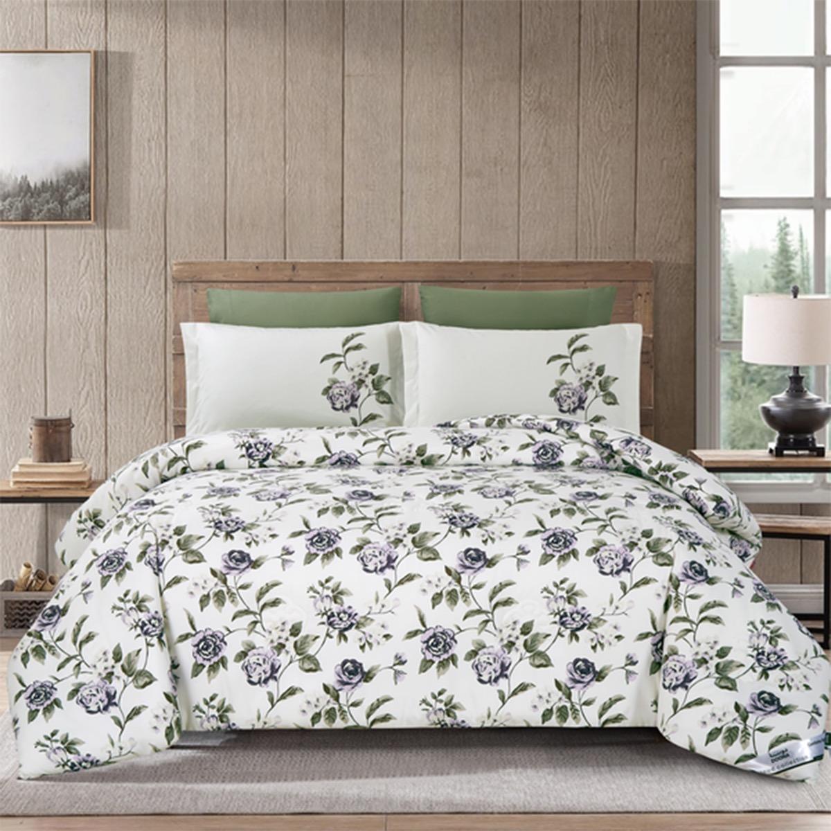 Floral Print 4-Piece Twin Comforter Set - 170x230 cms-household-bedding-comfortersandbedspreads-comforters-image-1