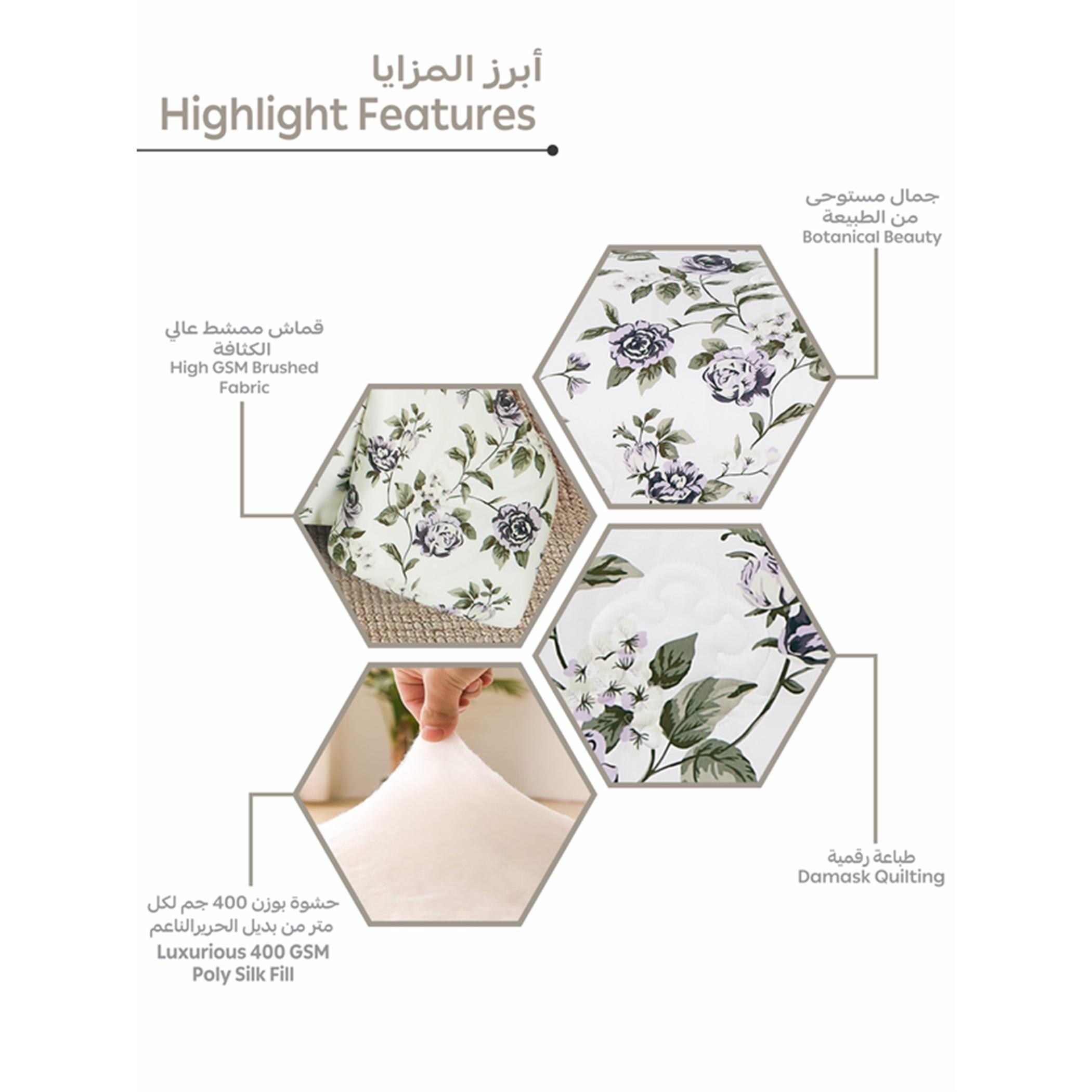 Floral Print 4-Piece Twin Comforter Set - 170x230 cms-household-bedding-comfortersandbedspreads-comforters-image-5