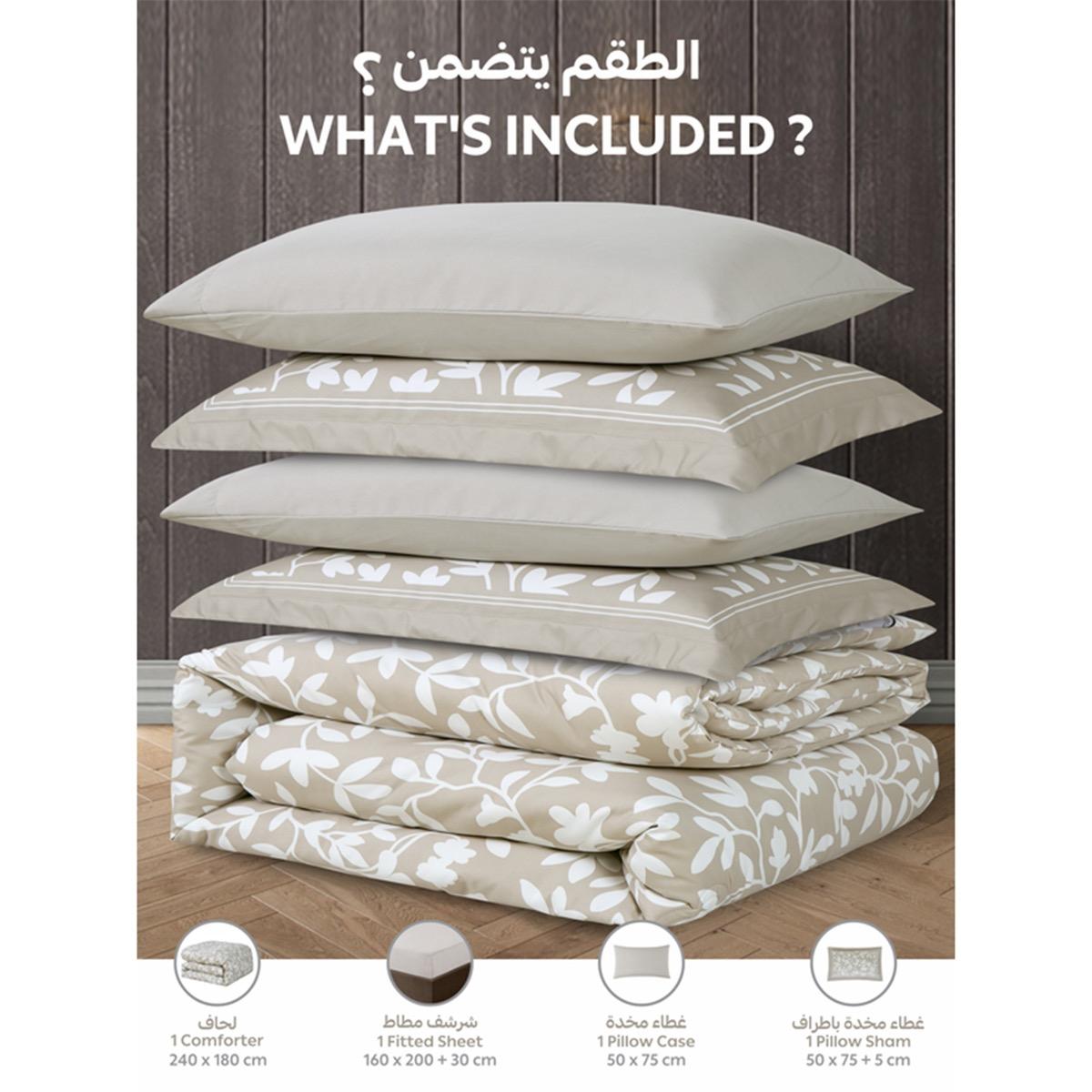 Floral Print 4-Piece Twin Comforter Set - 170x230 cms-household-bedding-comfortersandbedspreads-comforters-image-67