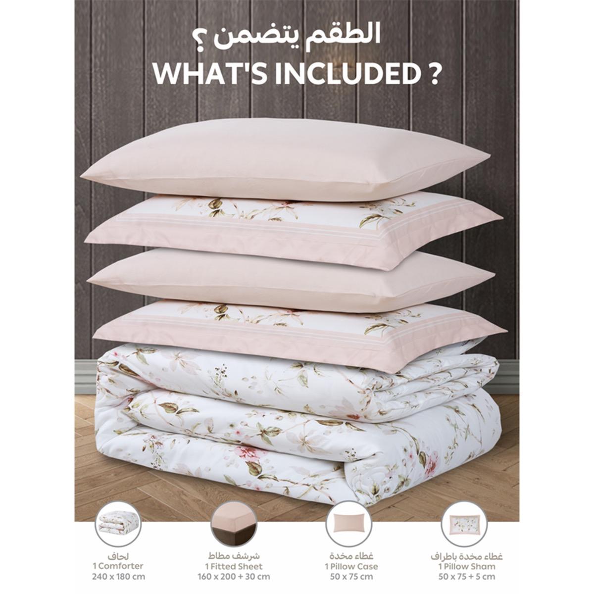 Floral Print 4-Piece Twin Comforter Set - 170x230 cms-household-bedding-comfortersandbedspreads-comforters-image-74