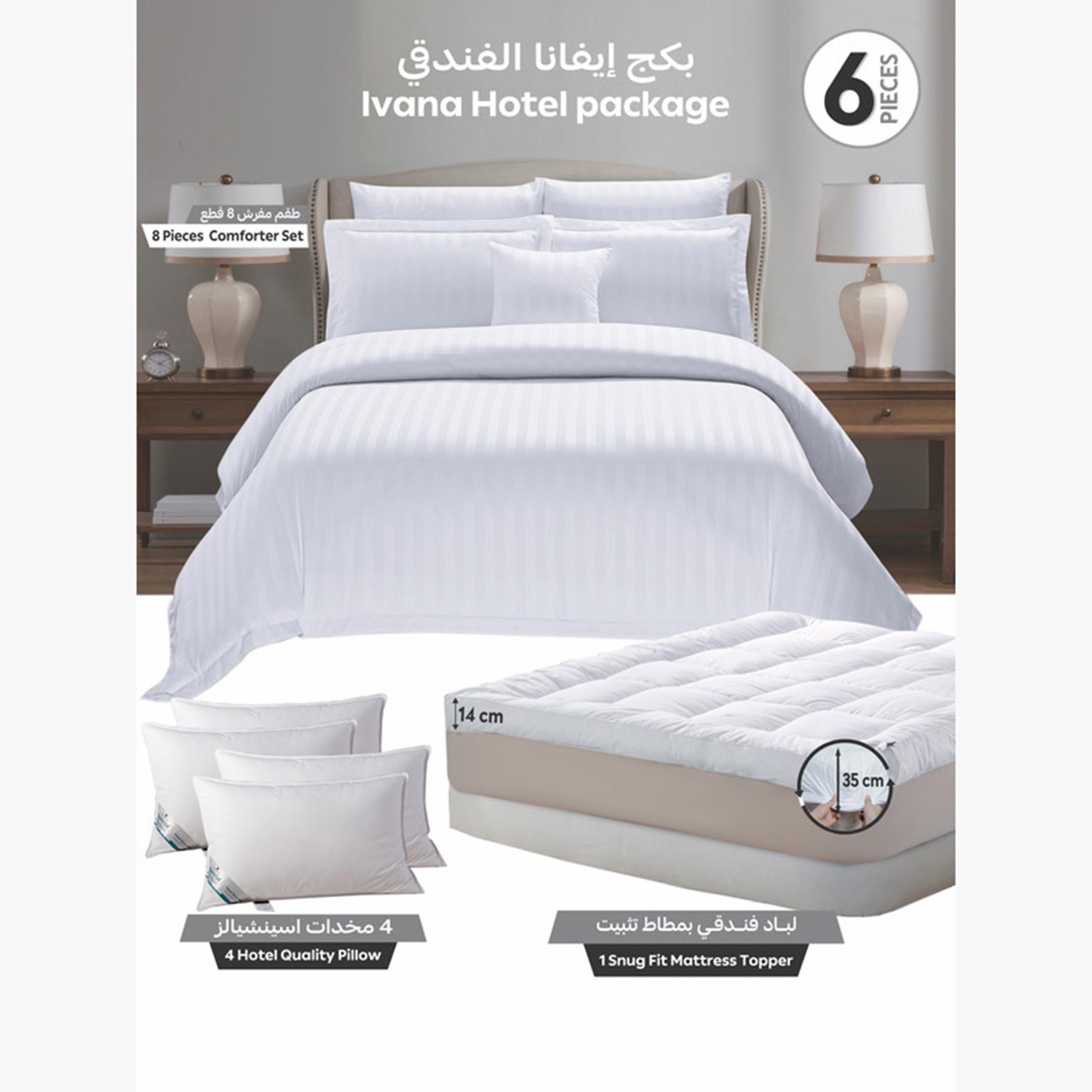 Striped Comforter Set, Mattress Topper, Pillows-household-bedding-comfortersandbedspreads-comforters-image-1