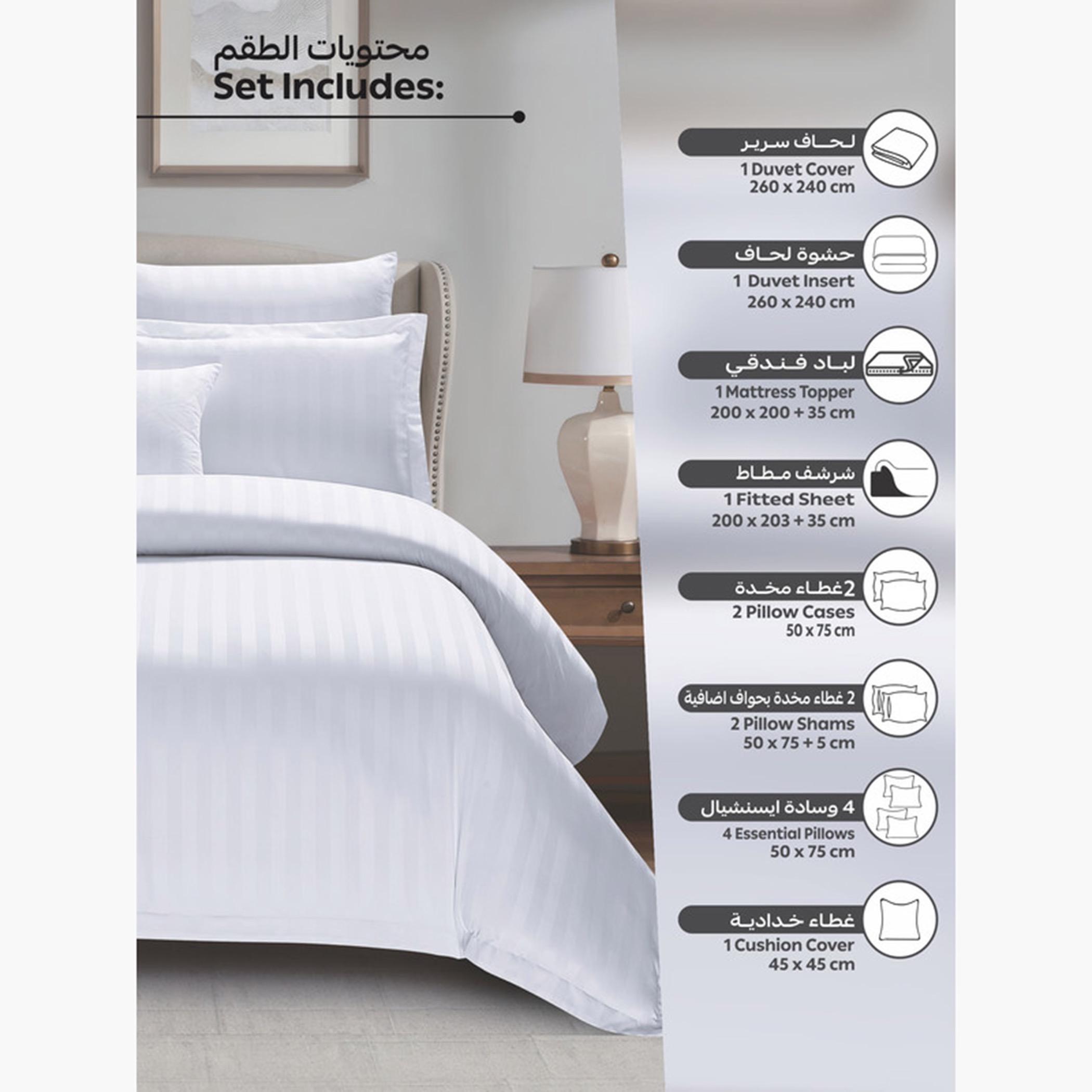 Striped Comforter Set, Mattress Topper, Pillows-household-bedding-comfortersandbedspreads-comforters-image-3