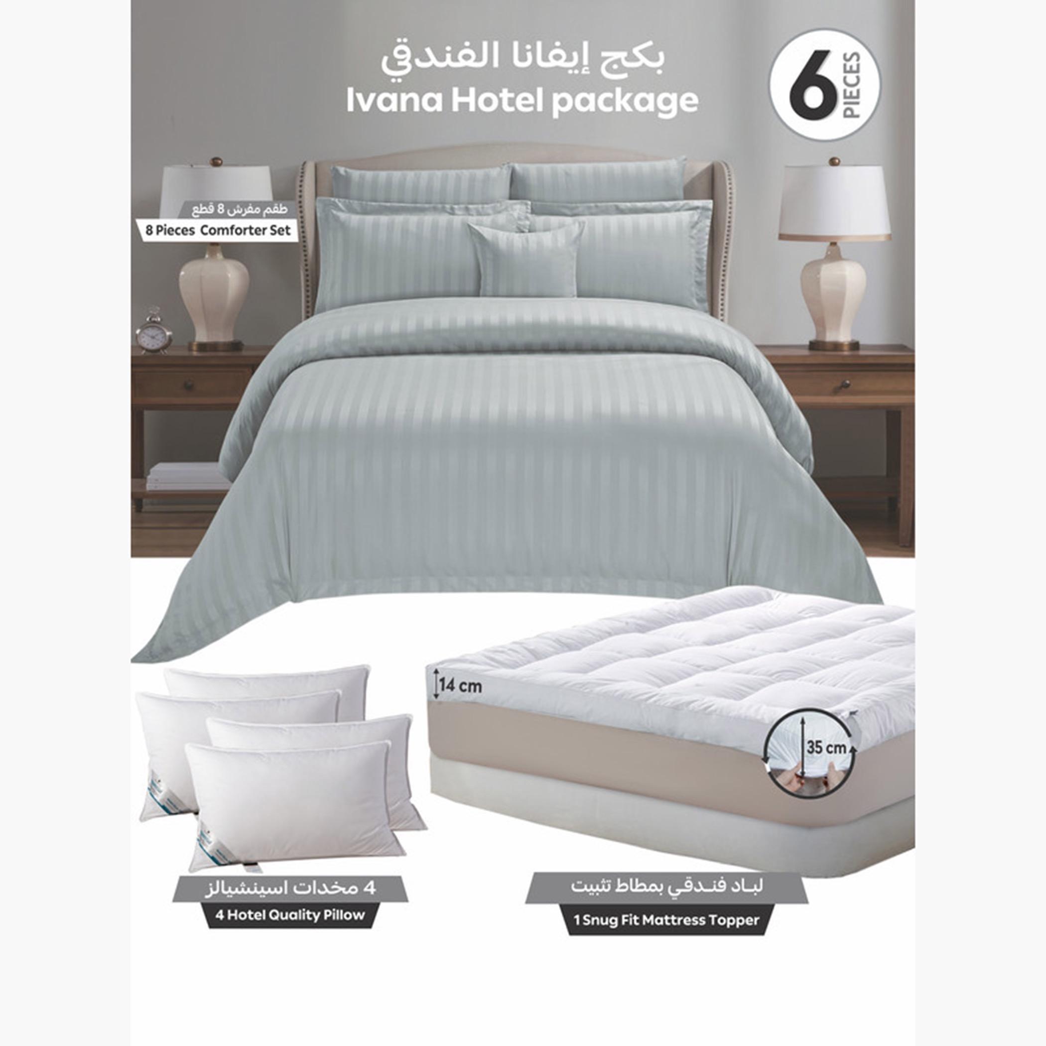 دوناتيلا طقم لحاف مخطط، غطاء مرتبة، ووسائد-household-bedding-comfortersandbedspreads-comforters-image-8