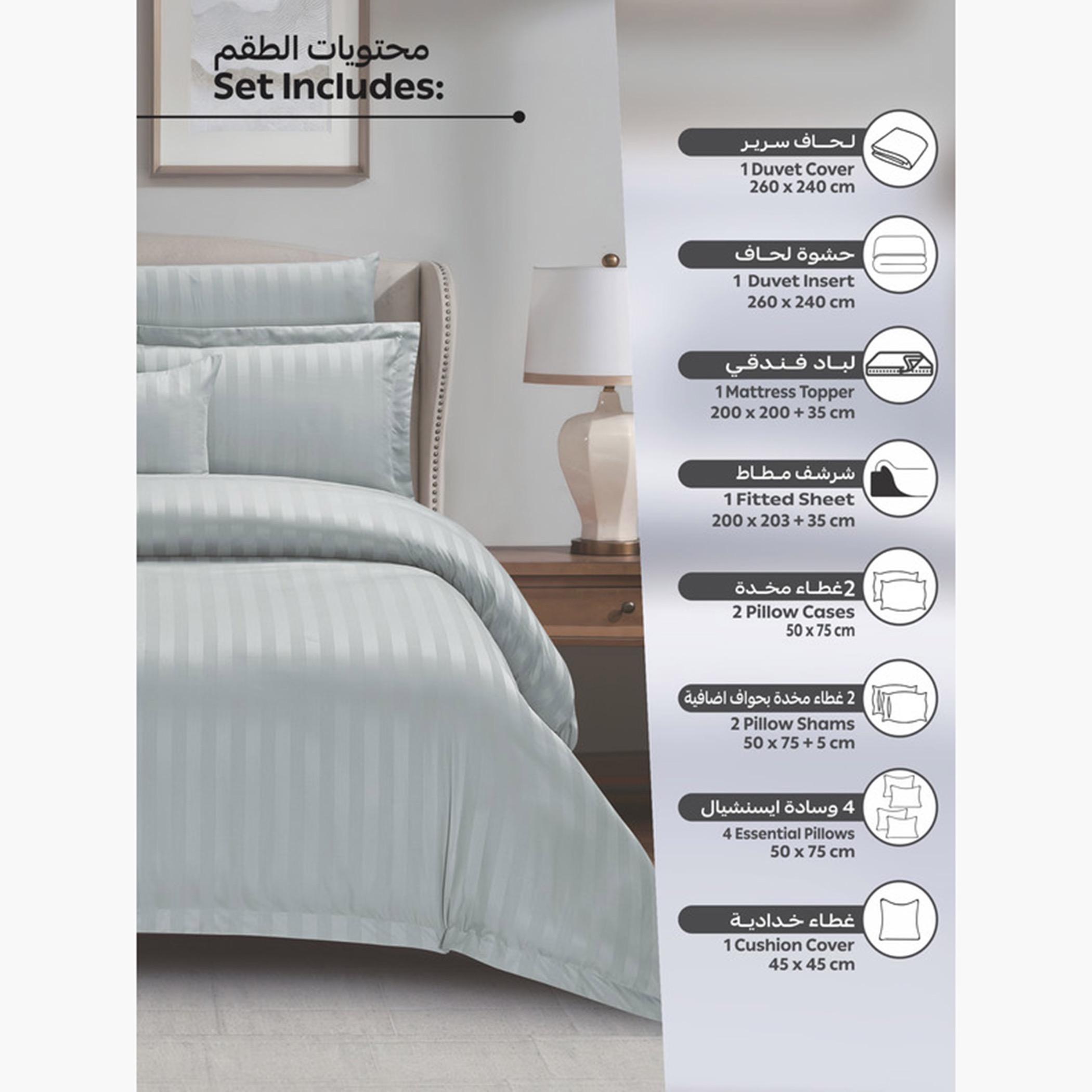 دوناتيلا طقم لحاف مخطط، غطاء مرتبة، ووسائد-household-bedding-comfortersandbedspreads-comforters-image-10