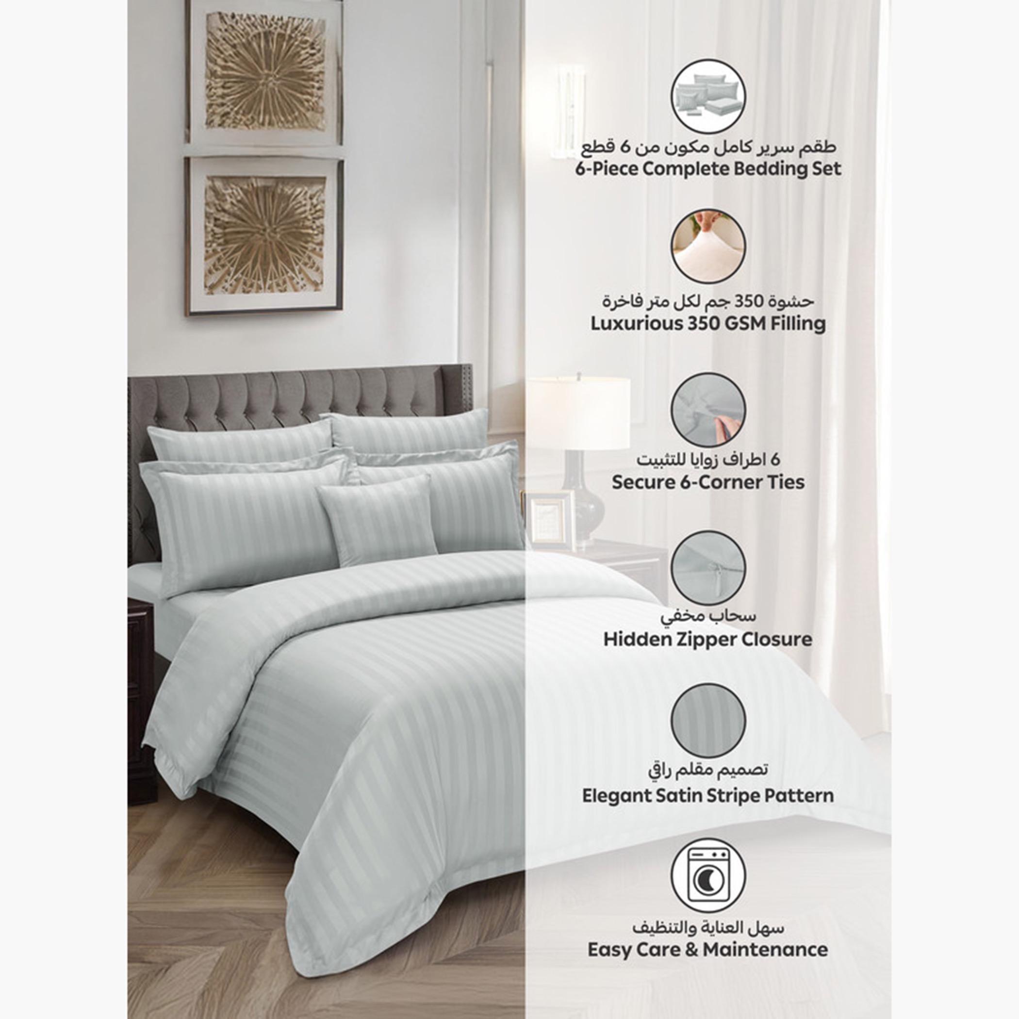 دوناتيلا طقم لحاف مخطط، غطاء مرتبة، ووسائد-household-bedding-comfortersandbedspreads-comforters-image-11