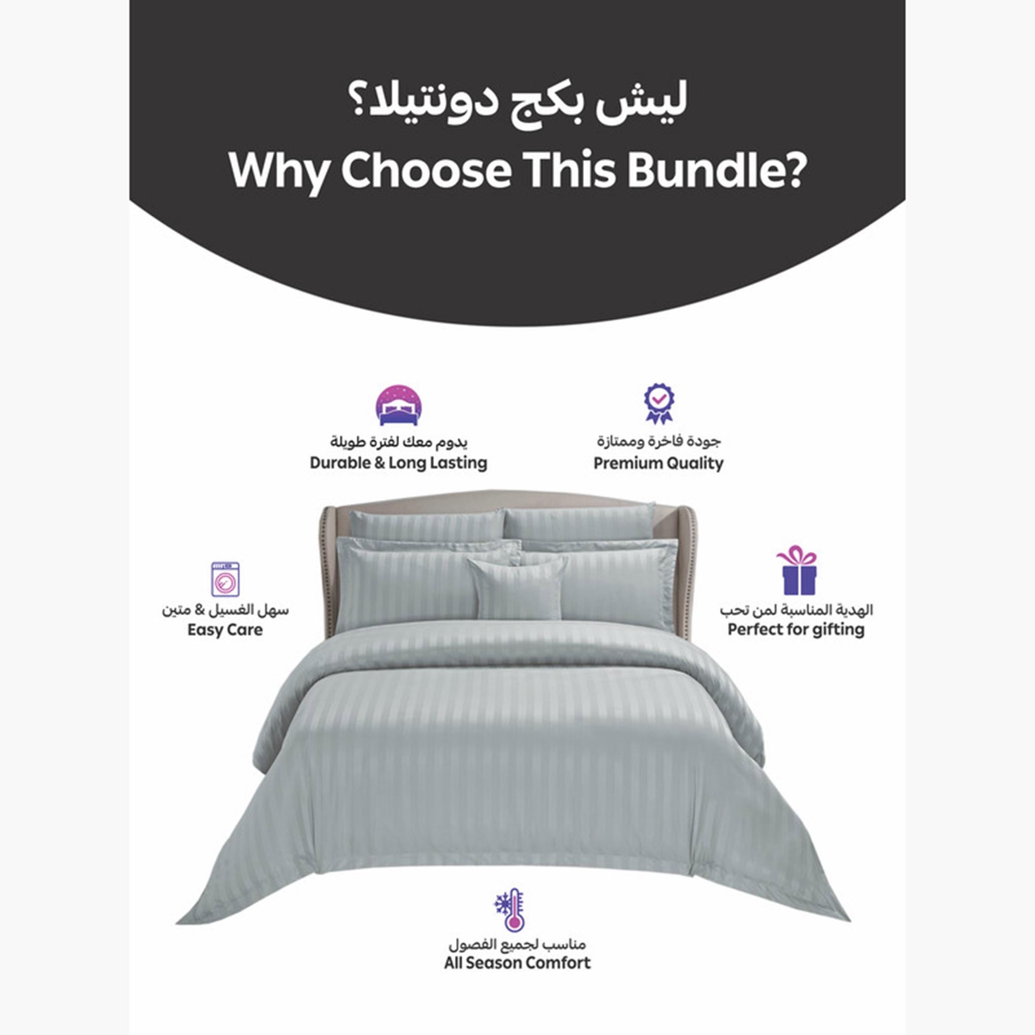 دوناتيلا طقم لحاف مخطط، غطاء مرتبة، ووسائد-household-bedding-comfortersandbedspreads-comforters-image-14