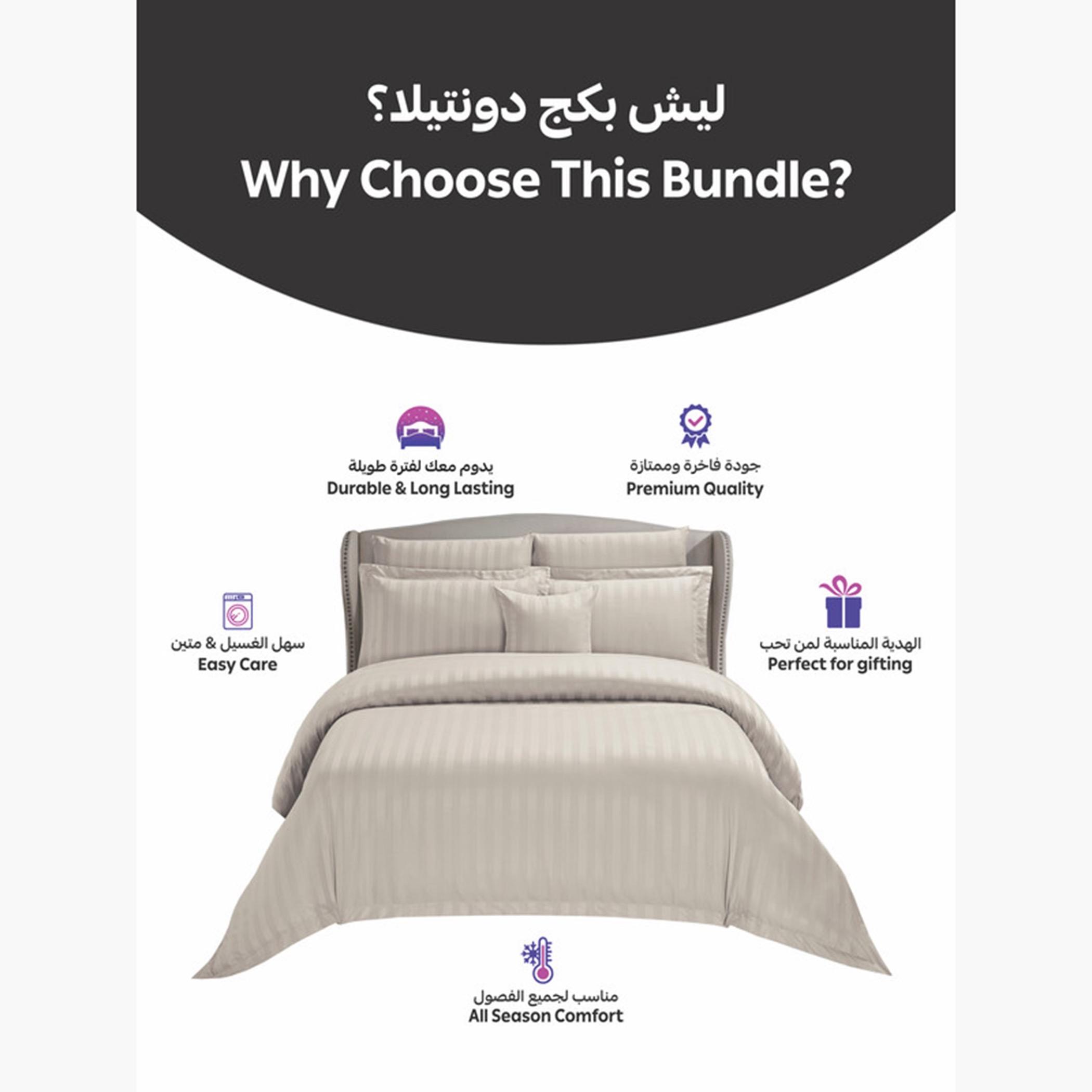 دوناتيلا طقم لحاف مخطط، غطاء مرتبة، ووسائد-household-bedding-comfortersandbedspreads-comforters-image-21