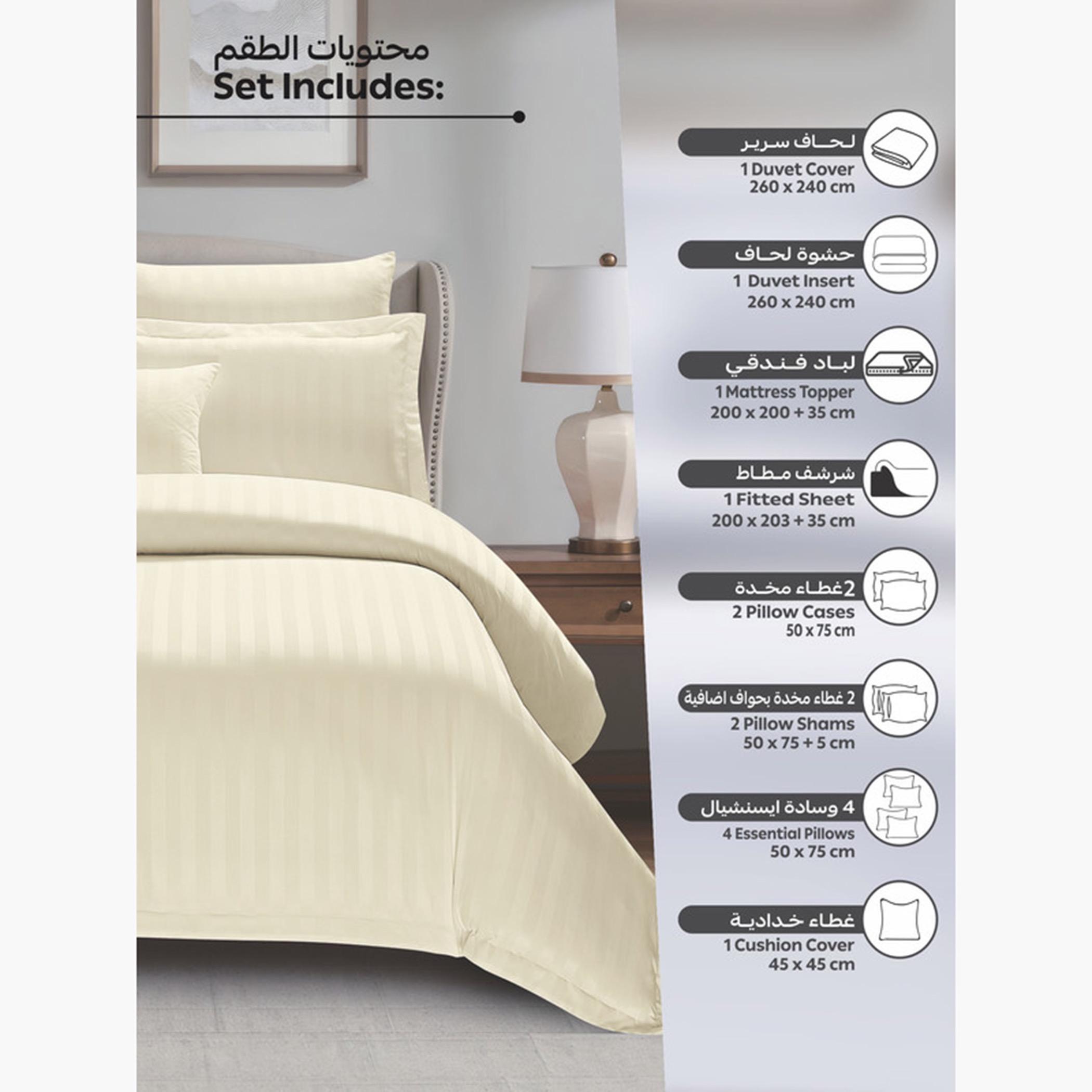 دوناتيلا طقم لحاف مخطط، غطاء مرتبة، ووسائد-household-bedding-comfortersandbedspreads-comforters-image-24