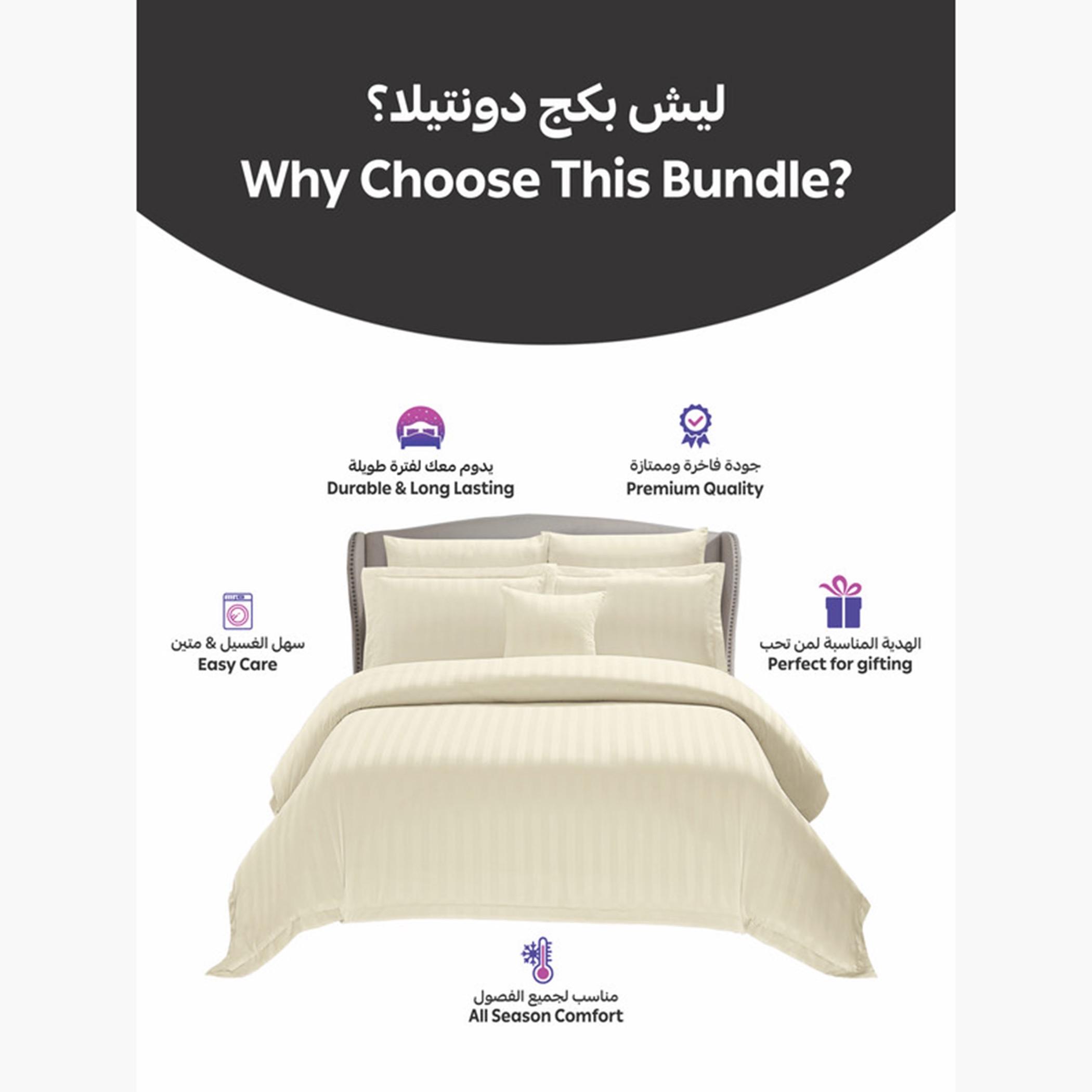 دوناتيلا طقم لحاف مخطط، غطاء مرتبة، ووسائد-household-bedding-comfortersandbedspreads-comforters-image-28