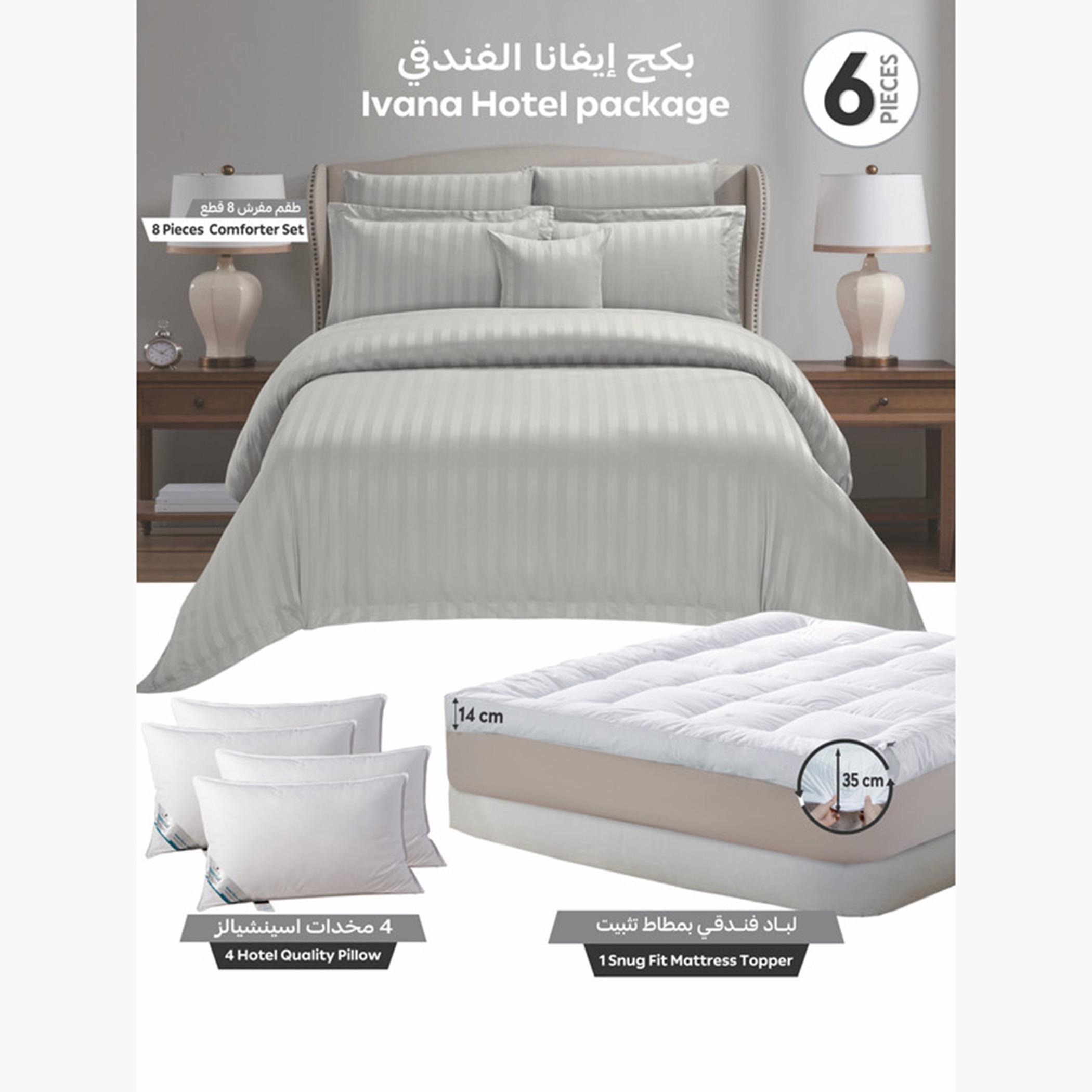 دوناتيلا طقم لحاف مخطط، غطاء مرتبة، ووسائد-household-bedding-comfortersandbedspreads-comforters-image-29
