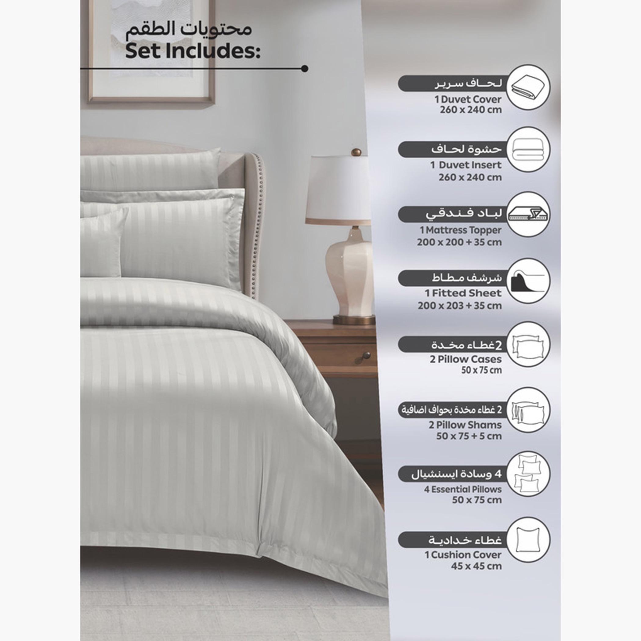 دوناتيلا طقم لحاف مخطط، غطاء مرتبة، ووسائد-household-bedding-comfortersandbedspreads-comforters-image-31