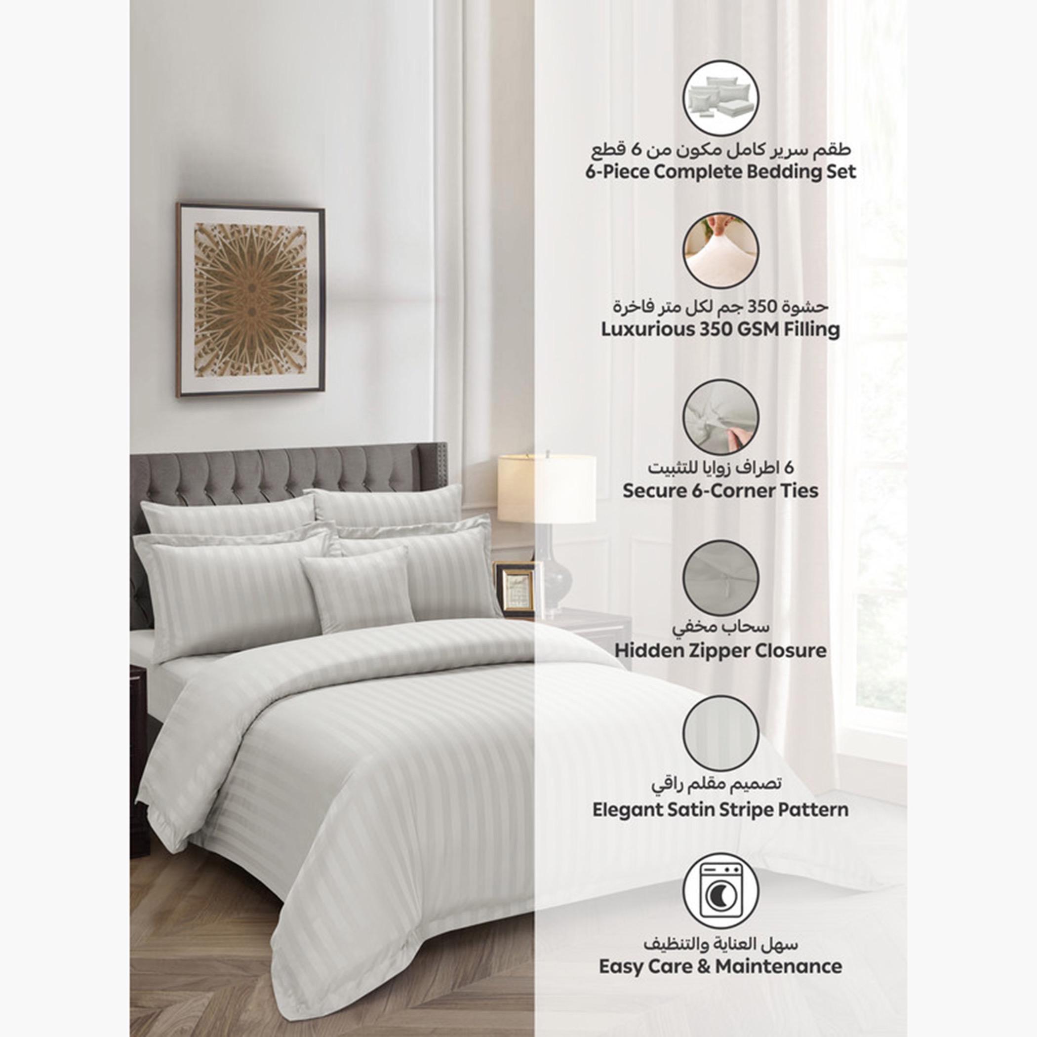 دوناتيلا طقم لحاف مخطط، غطاء مرتبة، ووسائد-household-bedding-comfortersandbedspreads-comforters-image-32